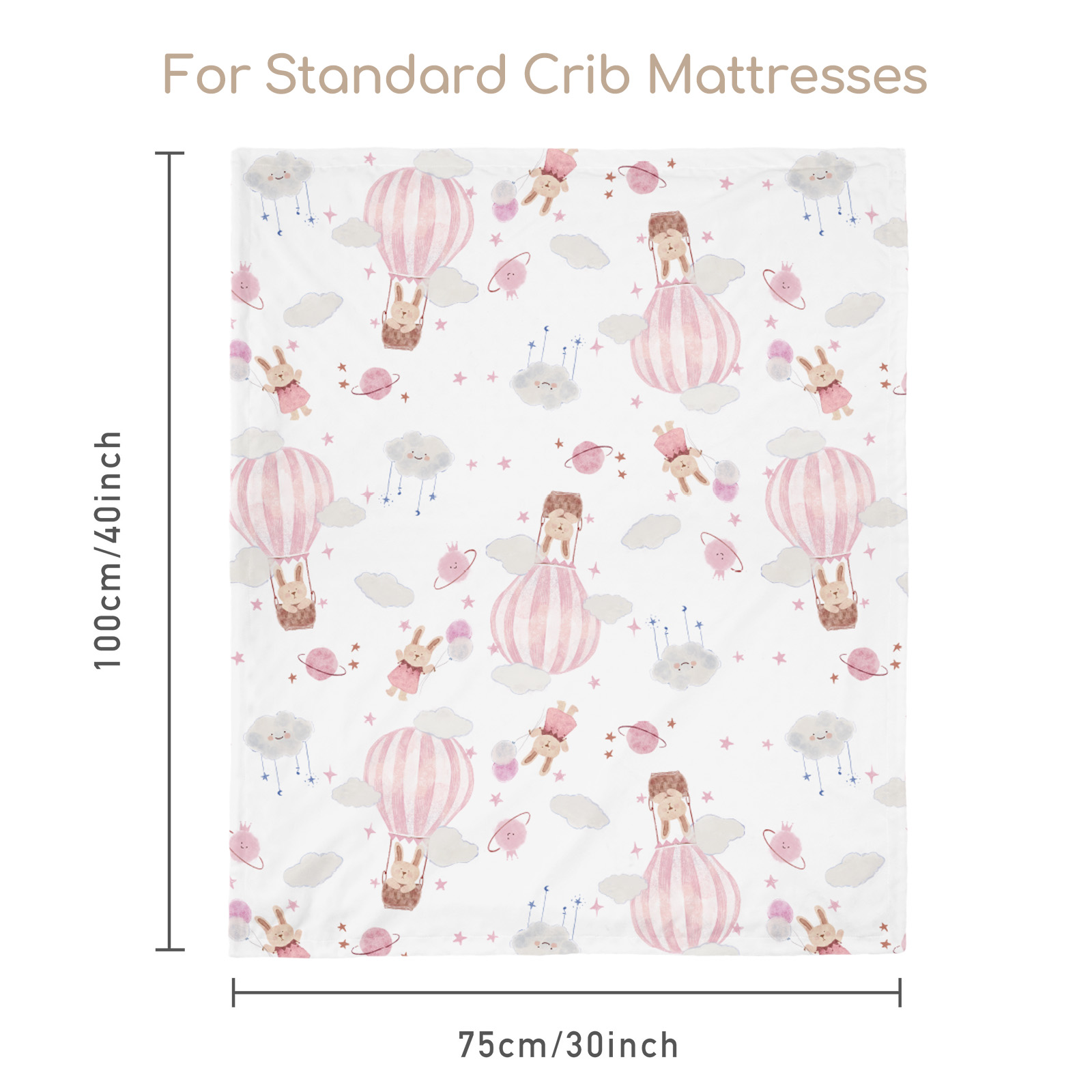 Bunny's Dreamy Flight | Fleece Plush Dot Blanket | 30''*40''