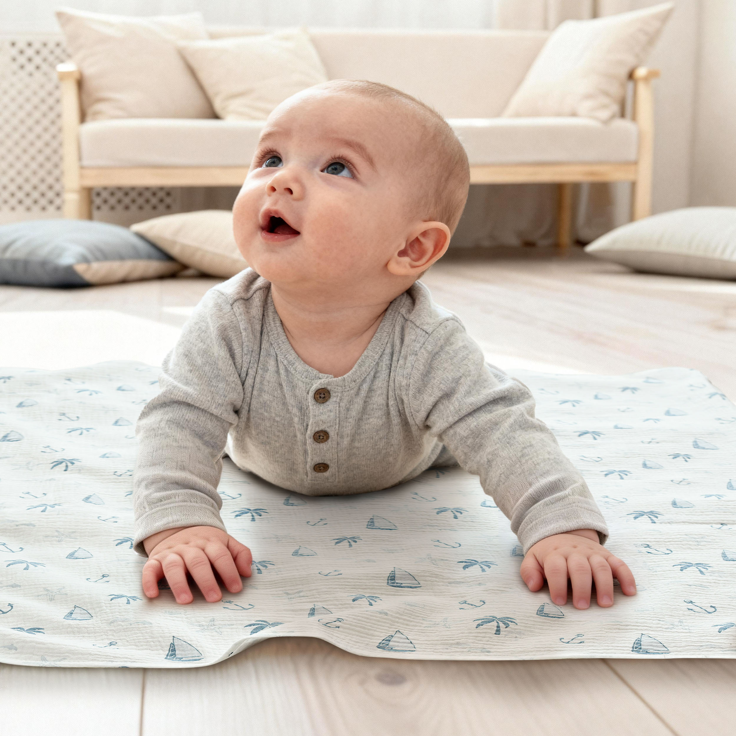 Muslin Swaddle Blankets 3-Pack | 38"x40" | Little Navigator’s Log