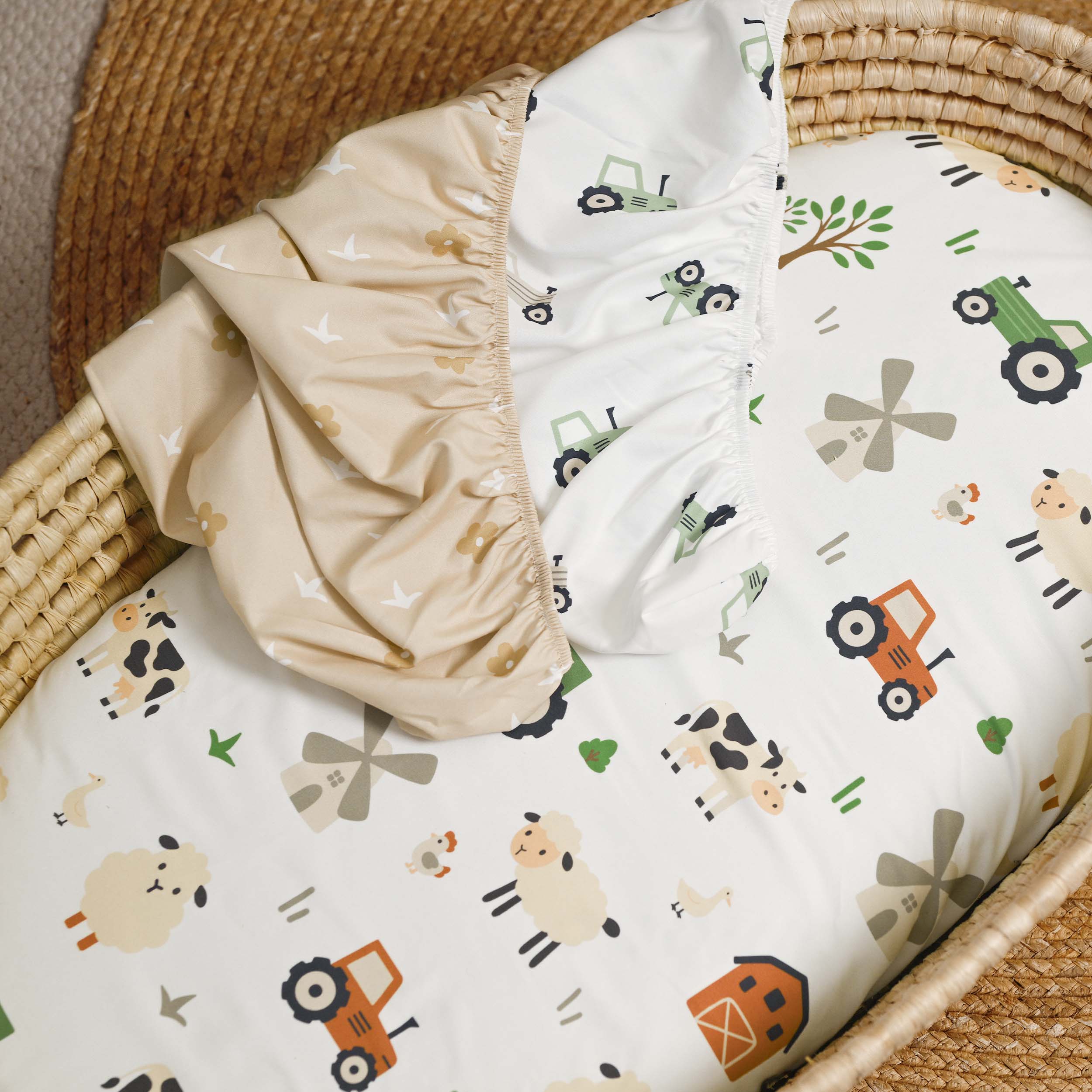 Pastoral Idyll | Bassinet Sheets 3-Pack | 17*33''