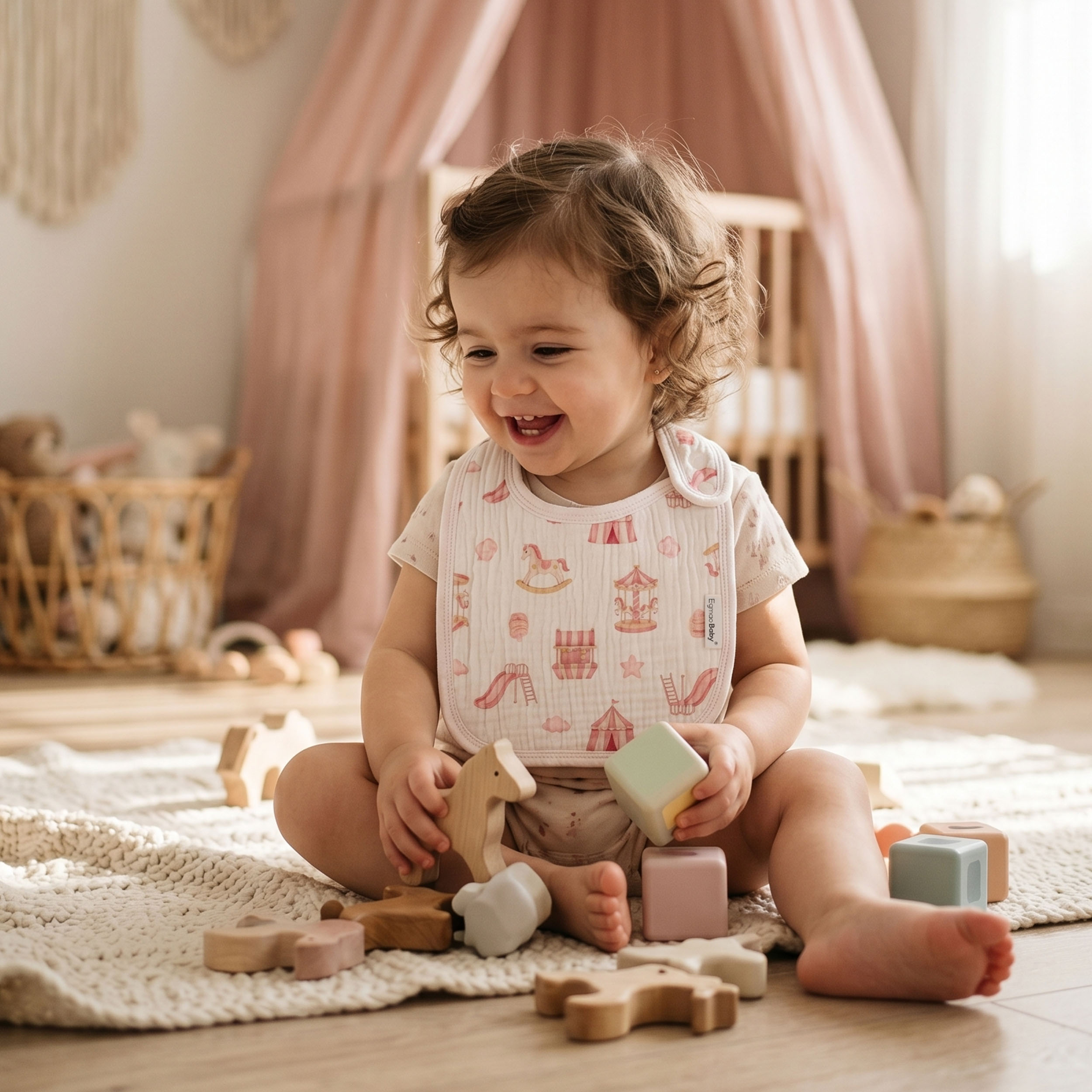 Fairy Rainbow Pony | baby muslin bibs 5 pack | 0-36 months