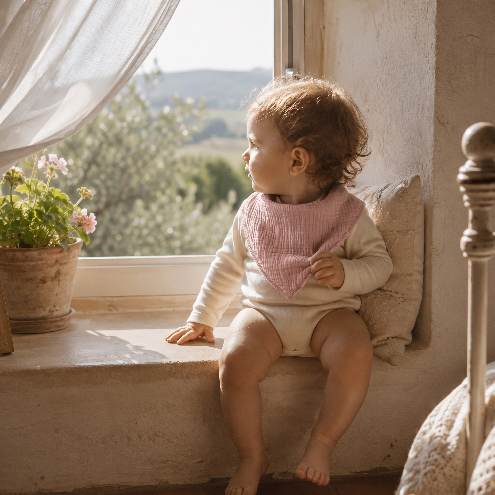 Neutral Earth Solid | Soft & Absorbent Muslin Bandana Bibs 8 Pack