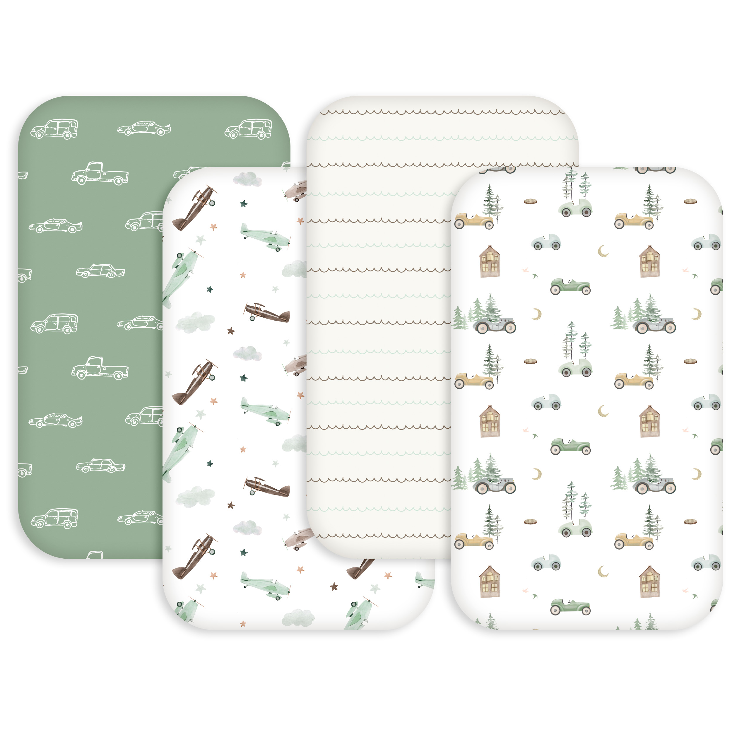 Retro Traveler | Bassinet Sheets 4-Pack | 20*33''