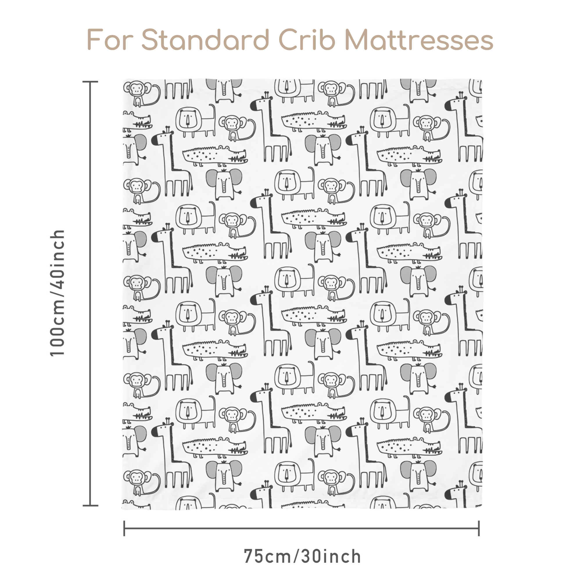 Gray Jungle Animals | Fleece Plush Dot Blanket | 30''*40''