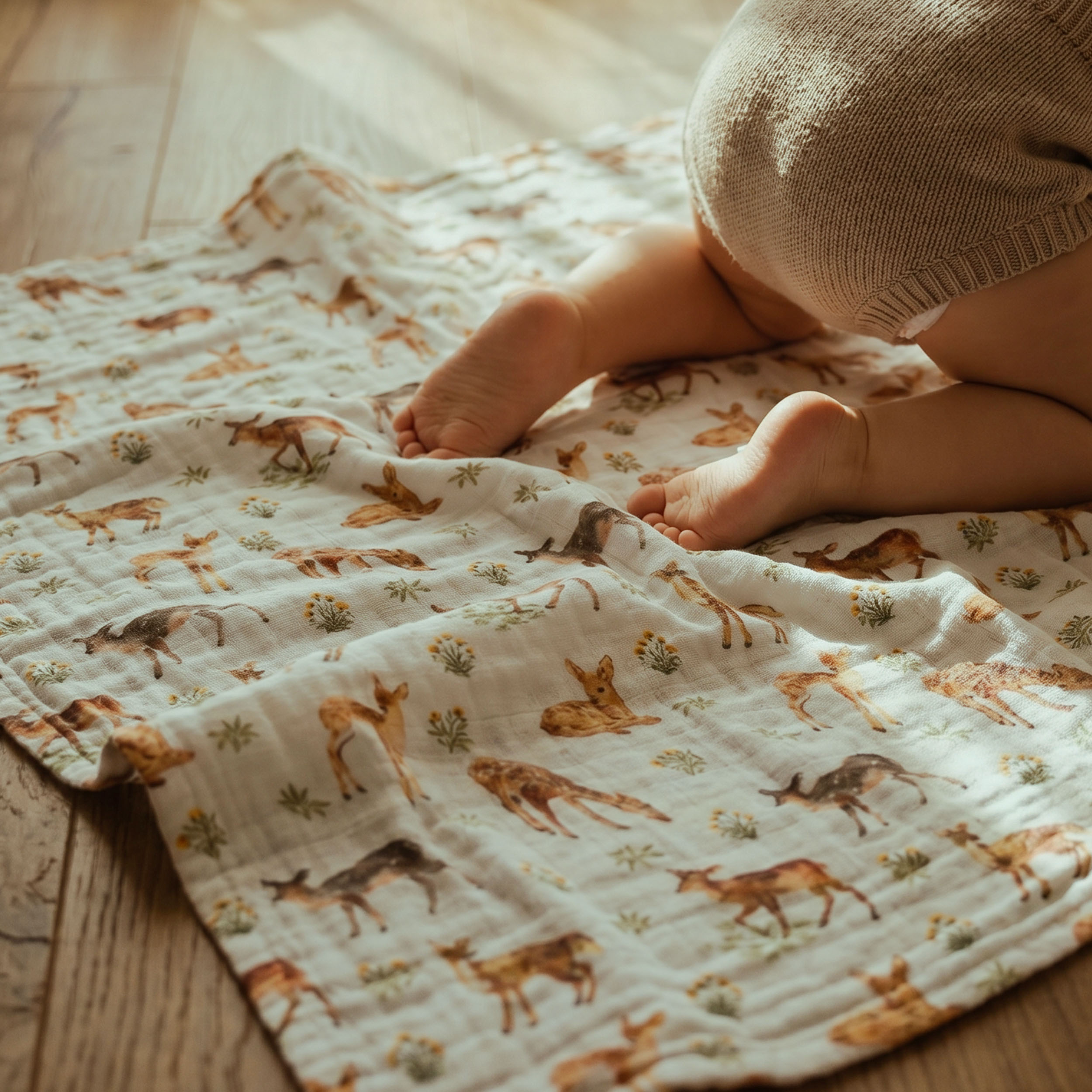 Muslin Swaddle Blankets 6-Pack | 27x27" | Fawn & Wildflowers