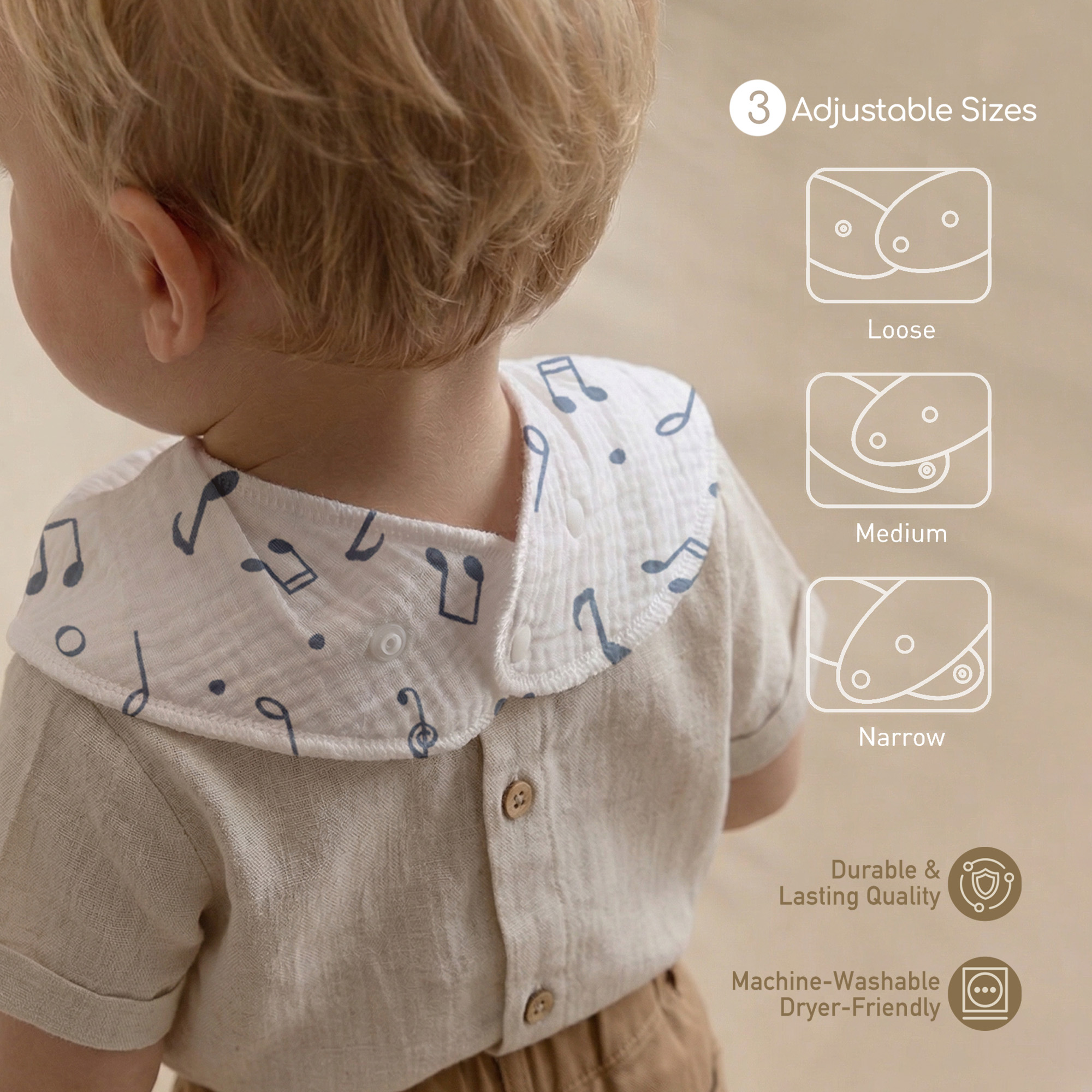 Blue Elephant Check | Soft & Absorbent Muslin Bandana Bibs 8 Pack