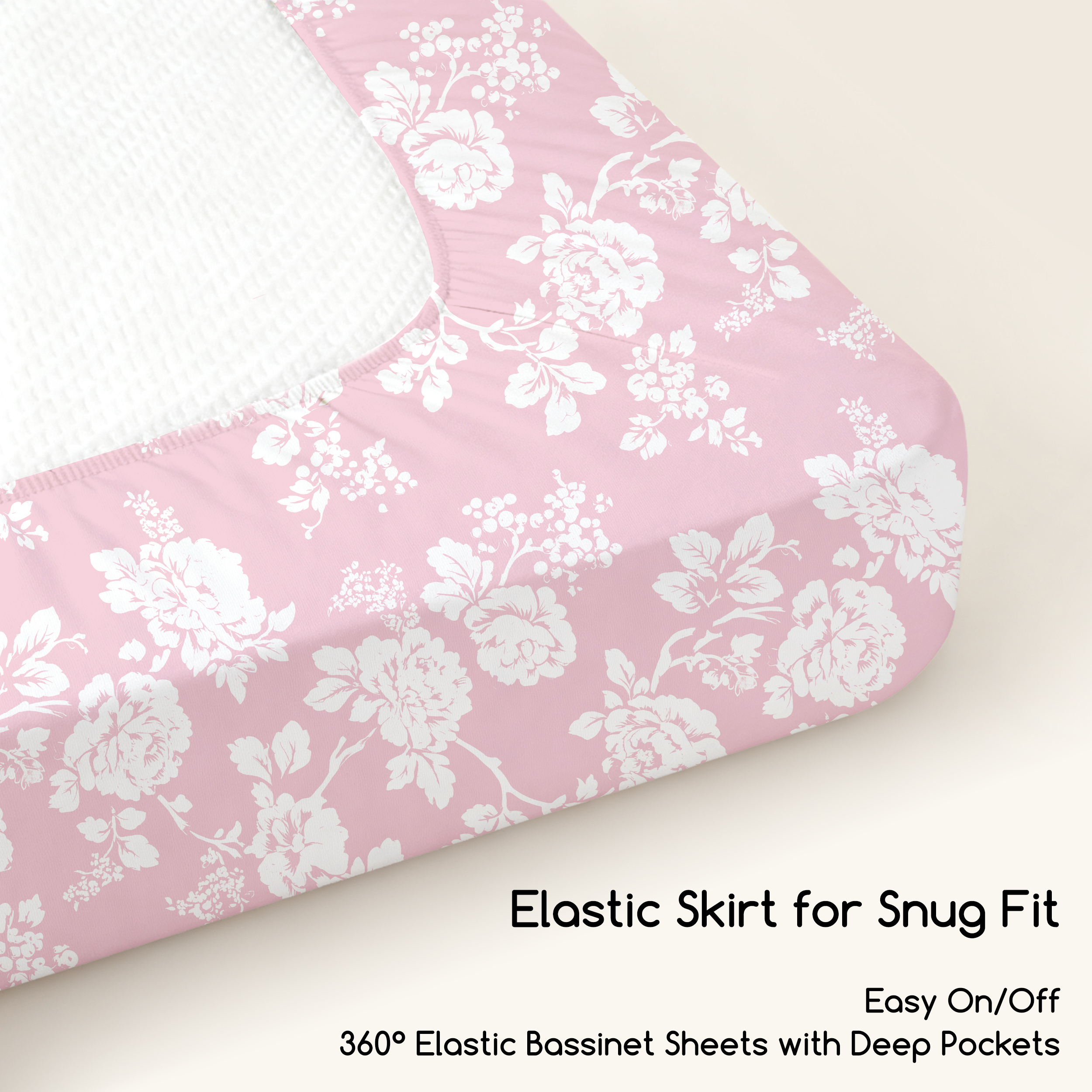 Blush Bow Bloom | Bassinet Sheets 3-Pack | 33*20''