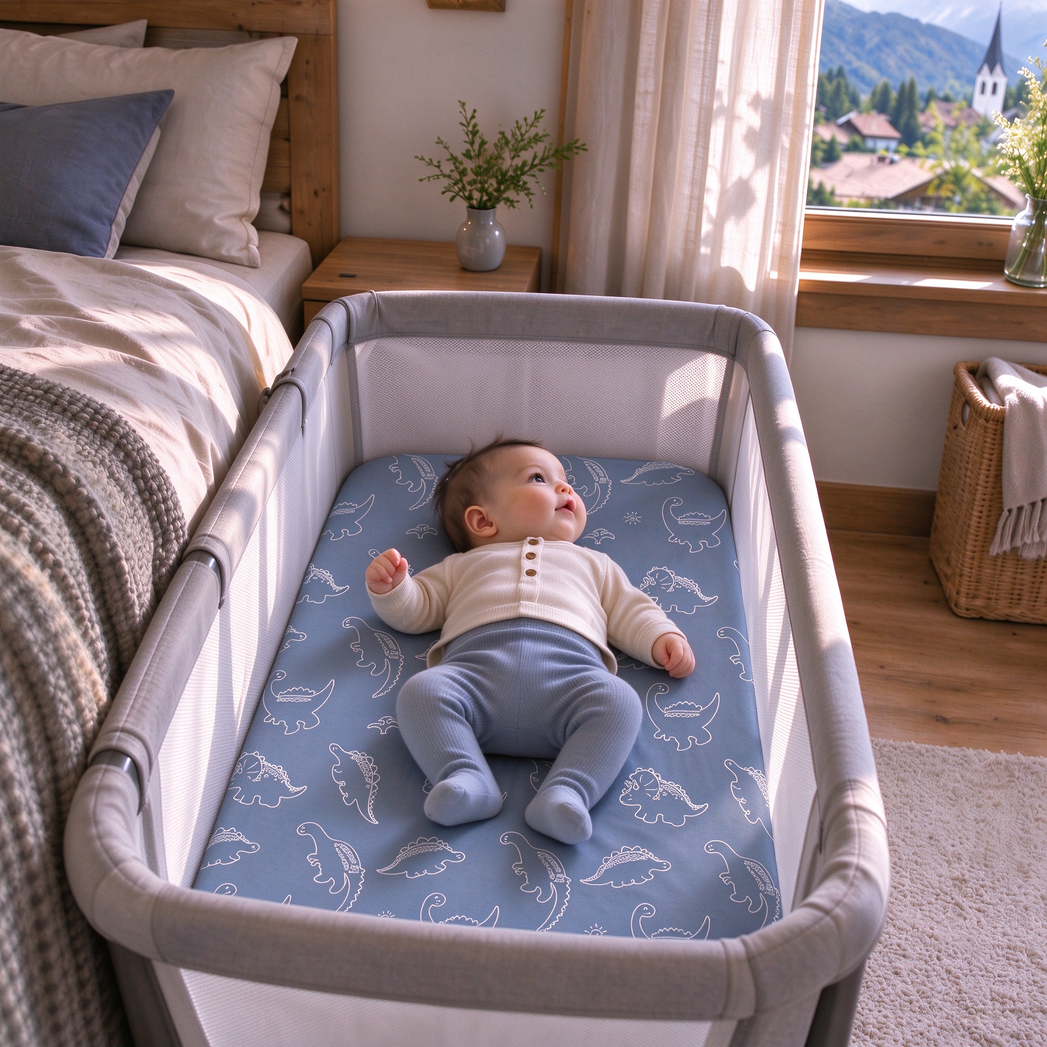 Blue Dino Explorer | Bassinet Sheets 3-Pack | 33*20''
