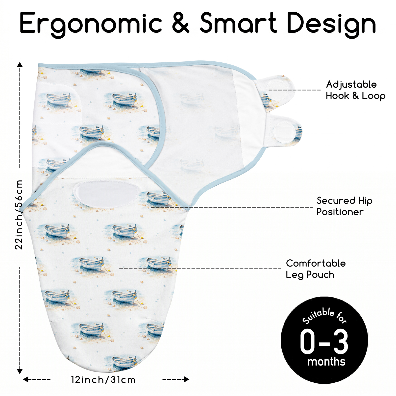 Blue Sail Bay | Baby Swaddle 3 Pack | 0-3 Months