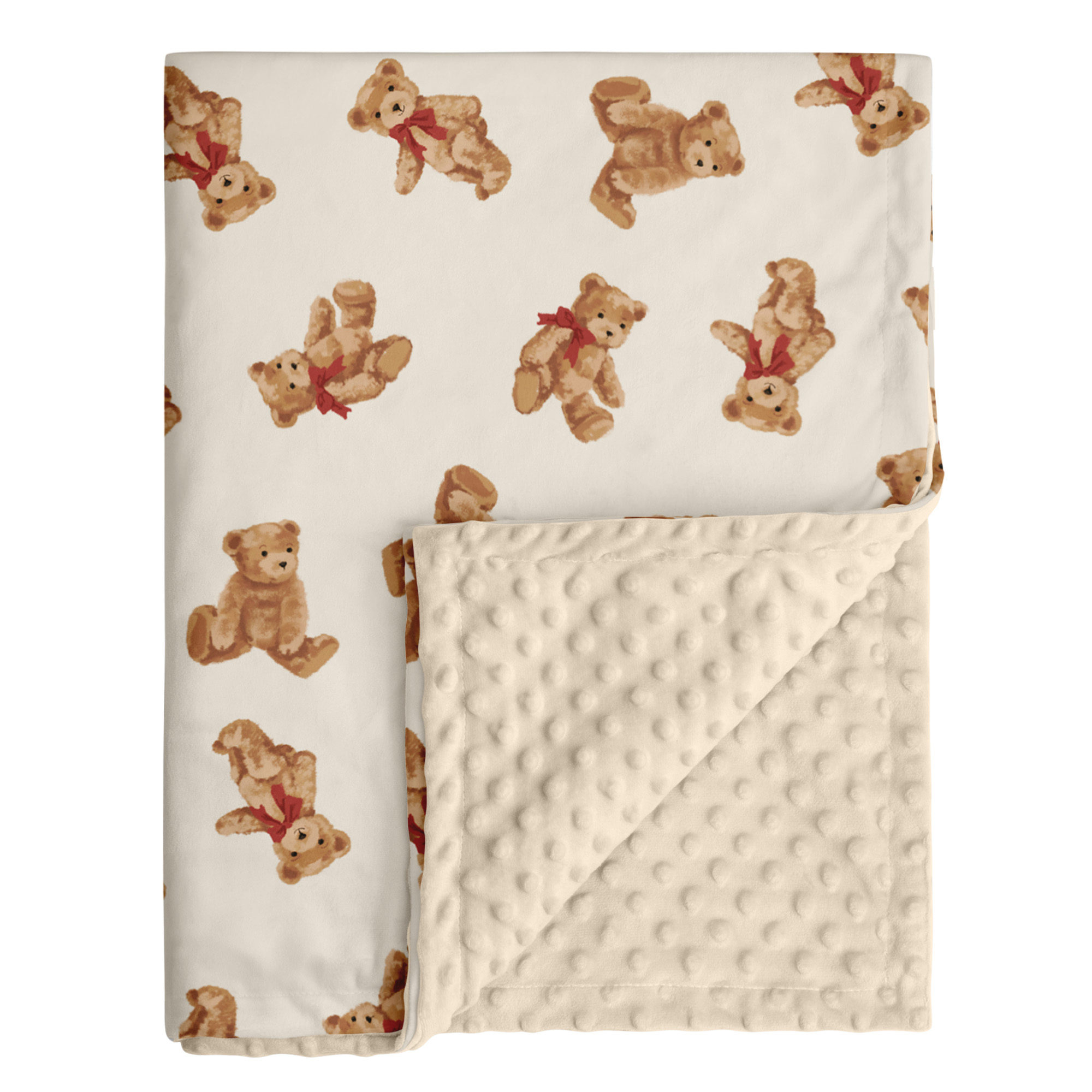 Creamy Brown Teddy | Fleece Plush Dot Blanket | 30''*40''