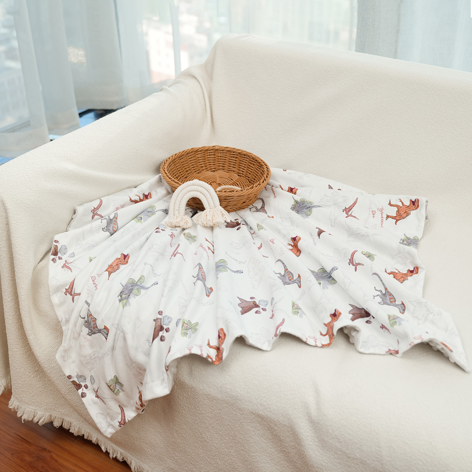 Volcanic Dinosaur | Gllquen baby Fleece Plush Dot Blanket | 30''*40''