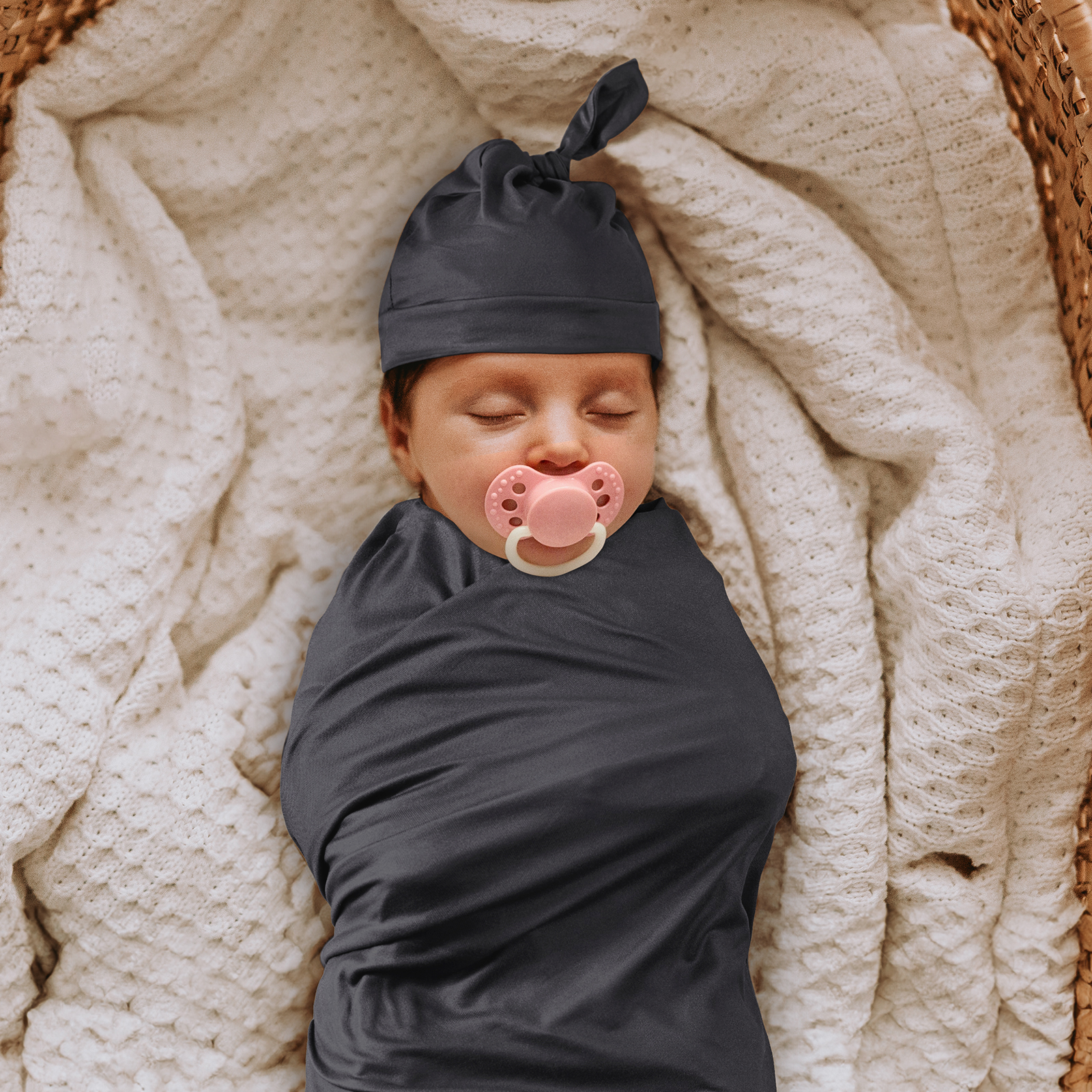 Midnight | Baby Swaddle and Hat Set | 33.5*43inch