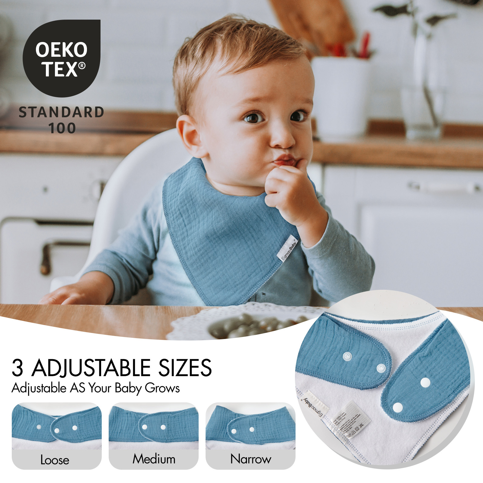 Blue Ride to the Jurassic | Soft & Absorbent Muslin Bandana Bibs 10 Pack