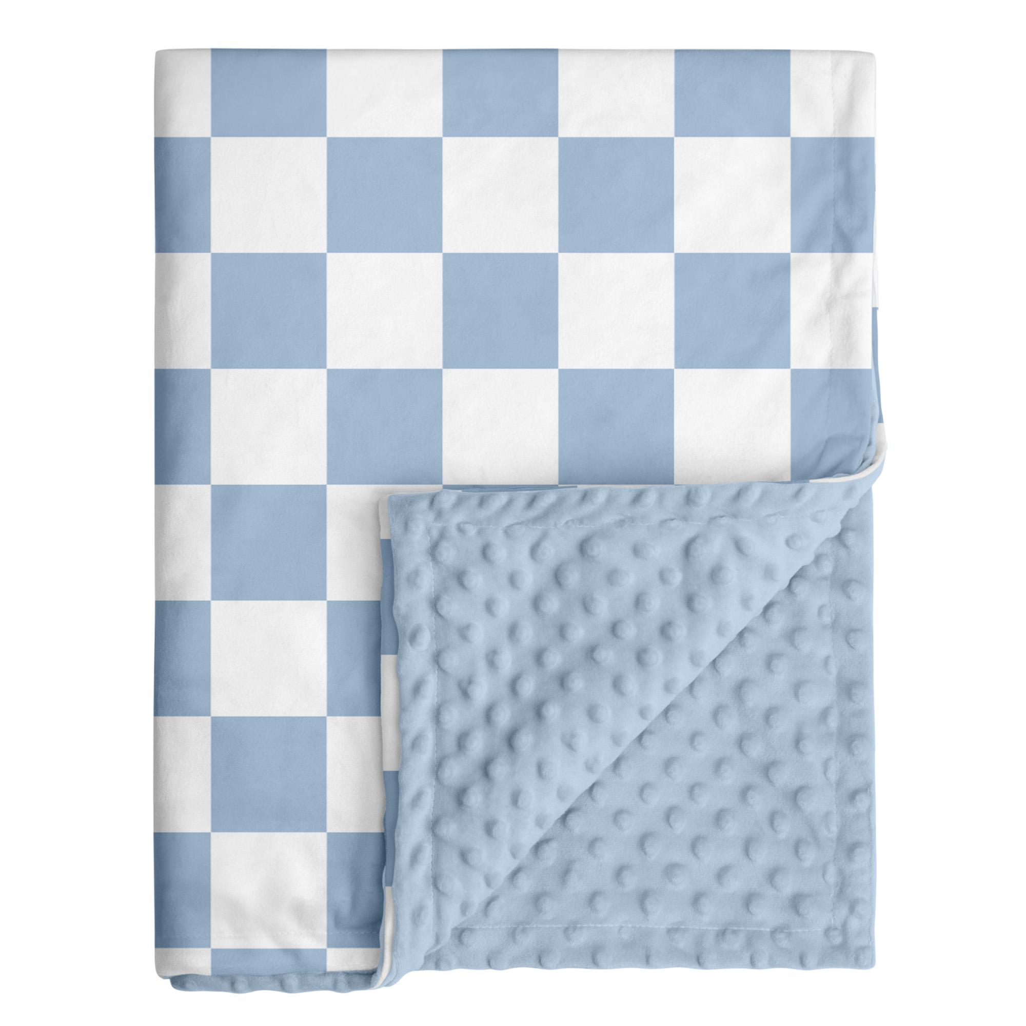 Sky Blue Checker | Fleece Plush Dot Blanket | 30''*40''