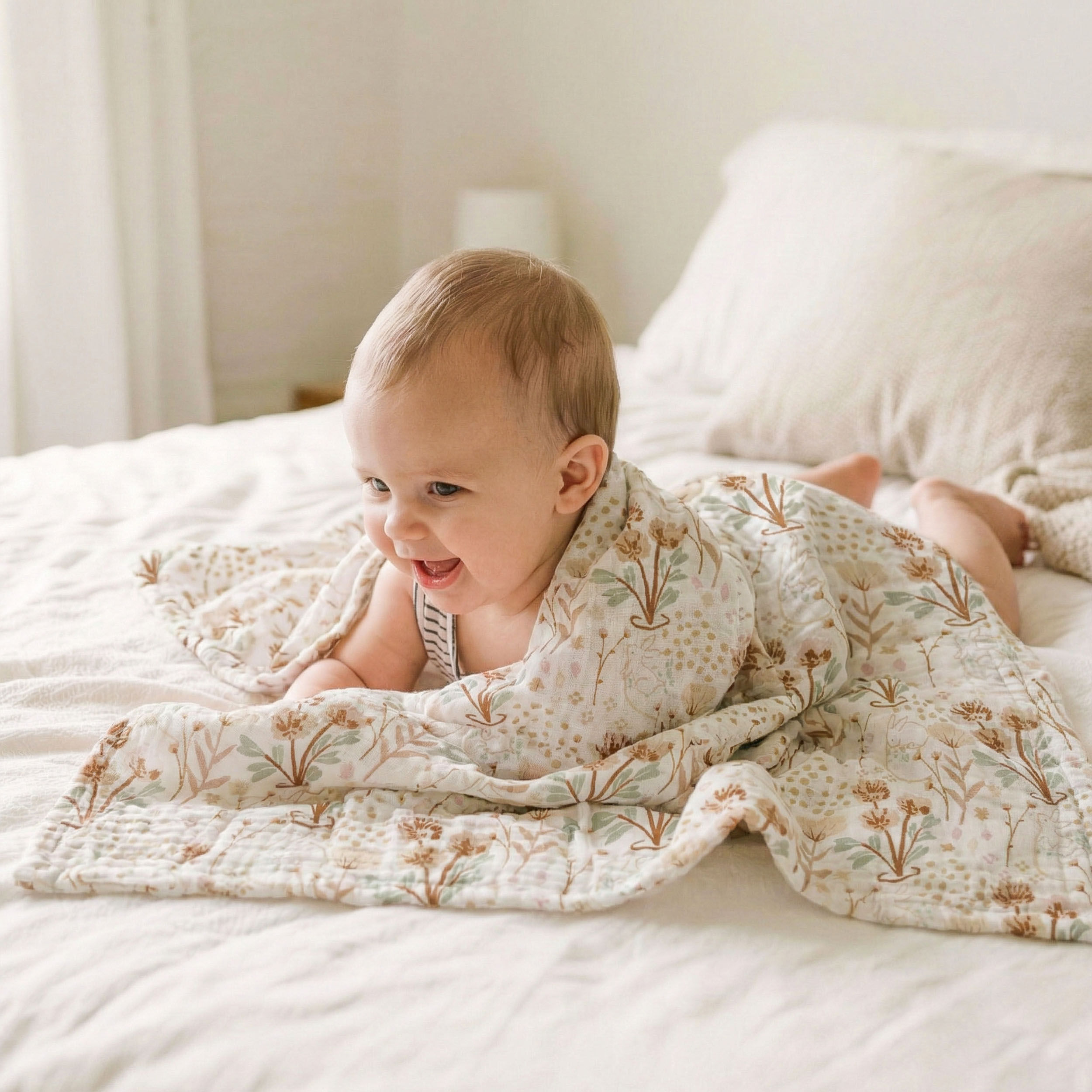 Muslin Swaddle Blankets 2-Pack | 38"x40" | Whisper of Autumn Fields