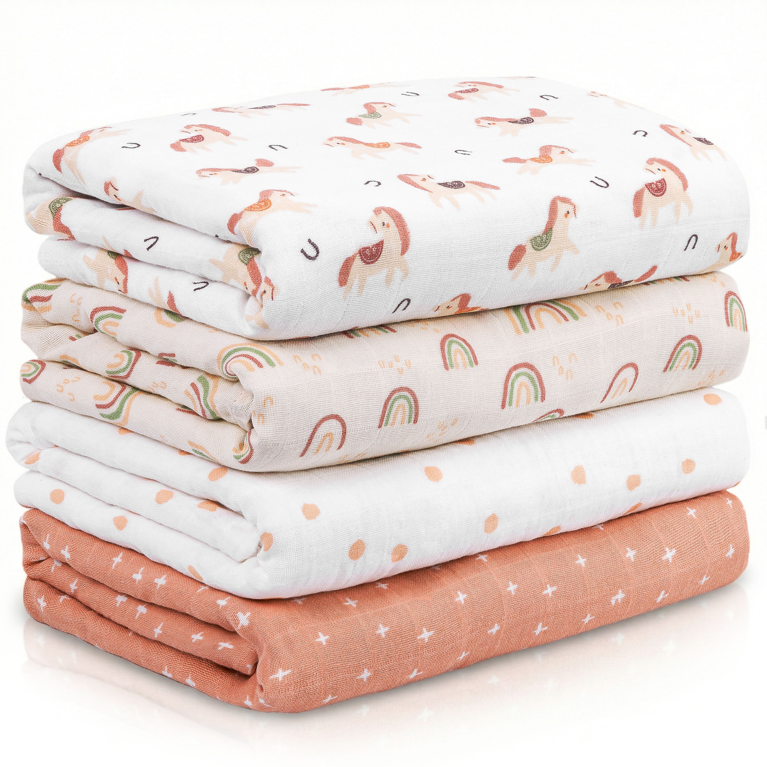 Muslin Swaddle Blankets 4-Pack | 31.5x43.3" | Cloudside Baby Dream