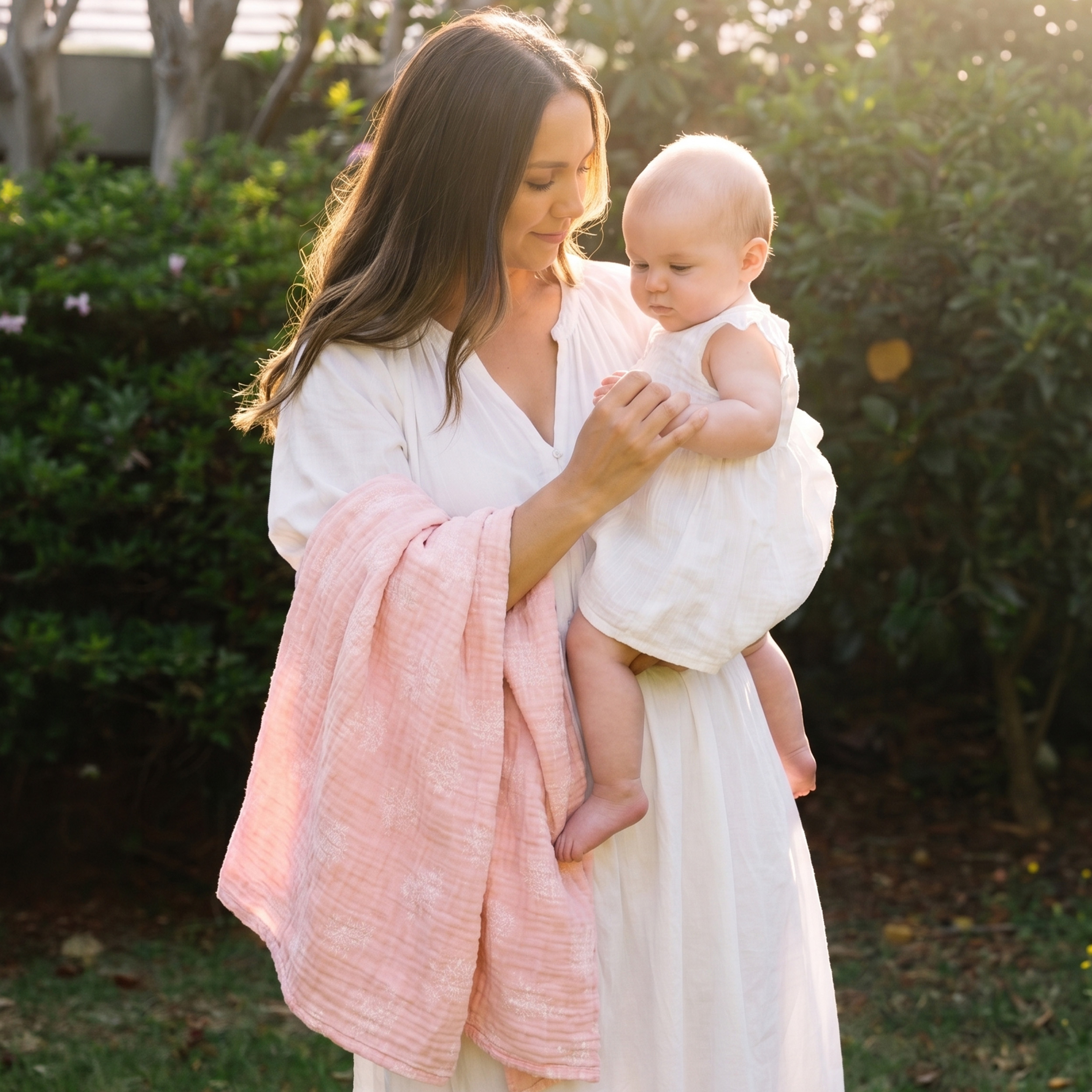 Muslin Swaddle Blankets 3-Pack | 38"x40" | Pink Sweet Sprout