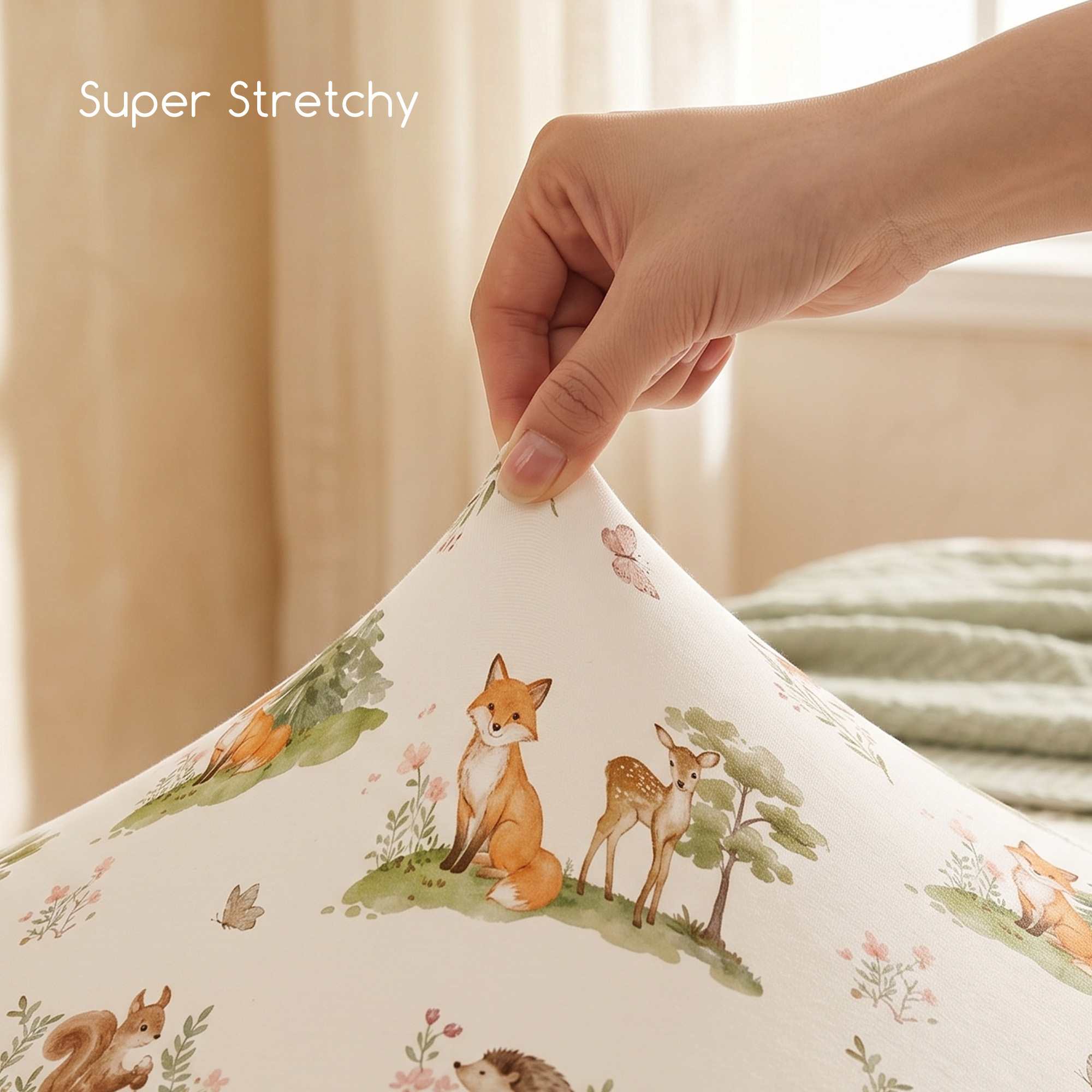 Green Forest Fox | Soft Microfiber Baby Crib Sheets 3 Pack