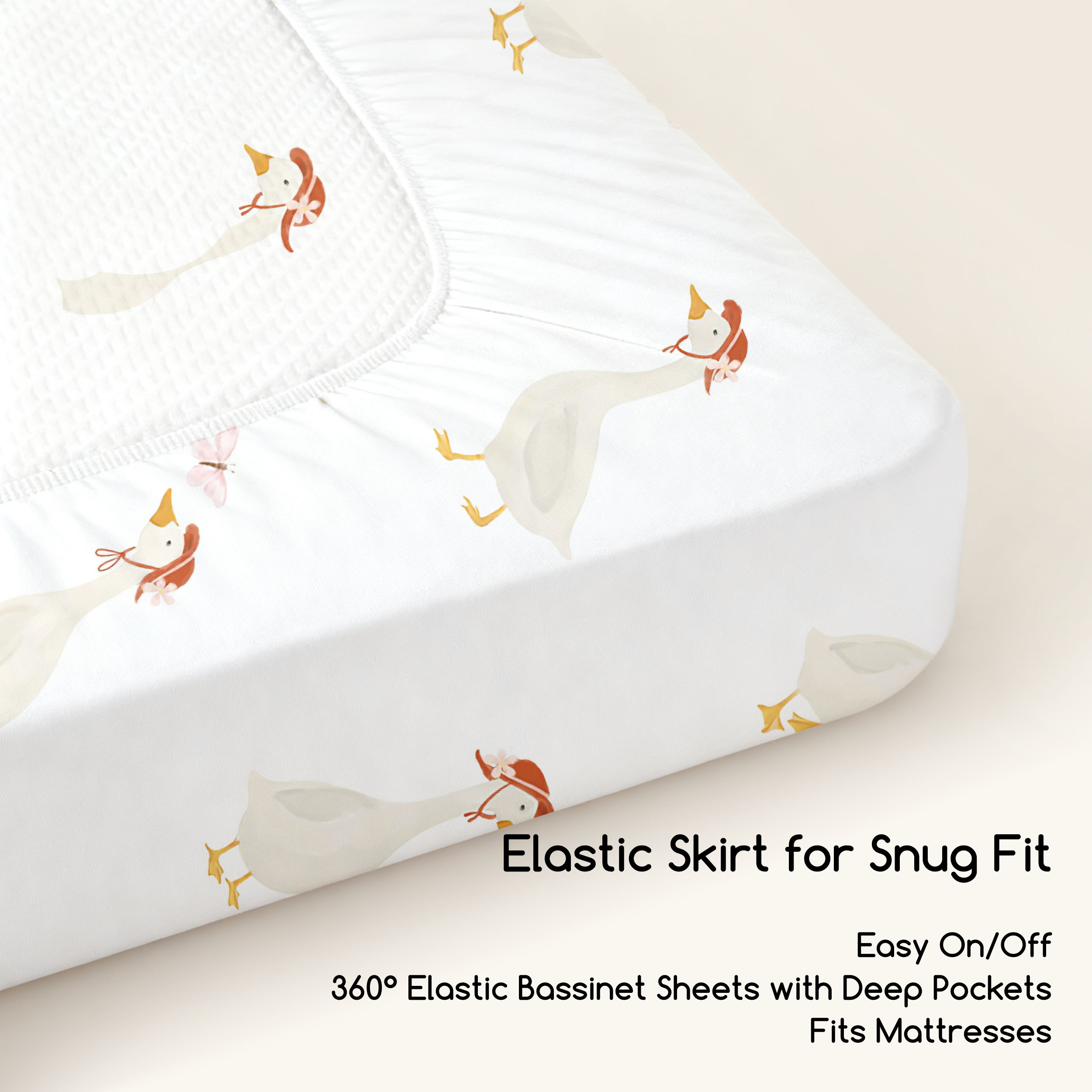 Pink Butterfly | Bassinet Sheets 3-Pack | 33*20''