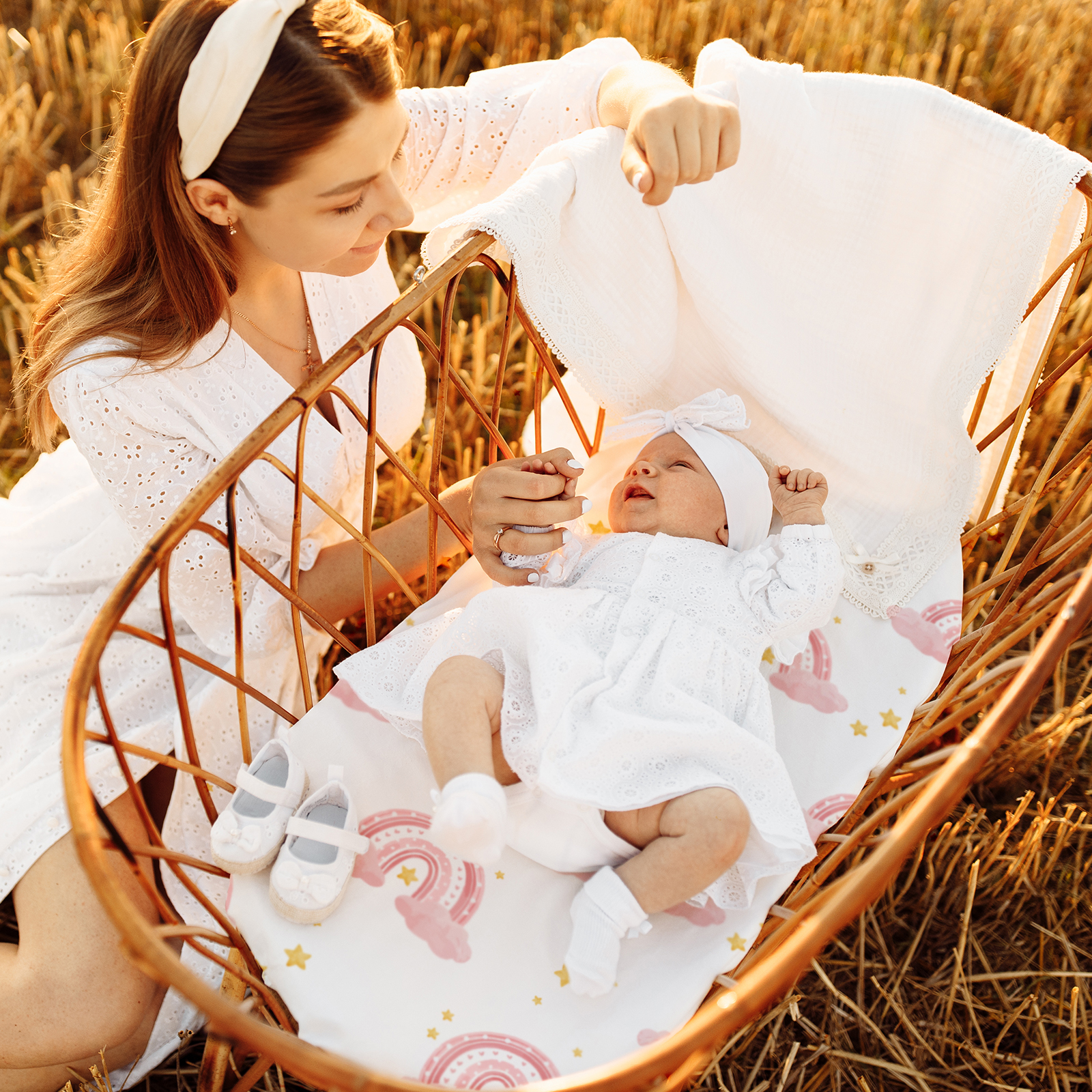 Rainbow | Bassinet Sheets 2-Pack | 16''*32''