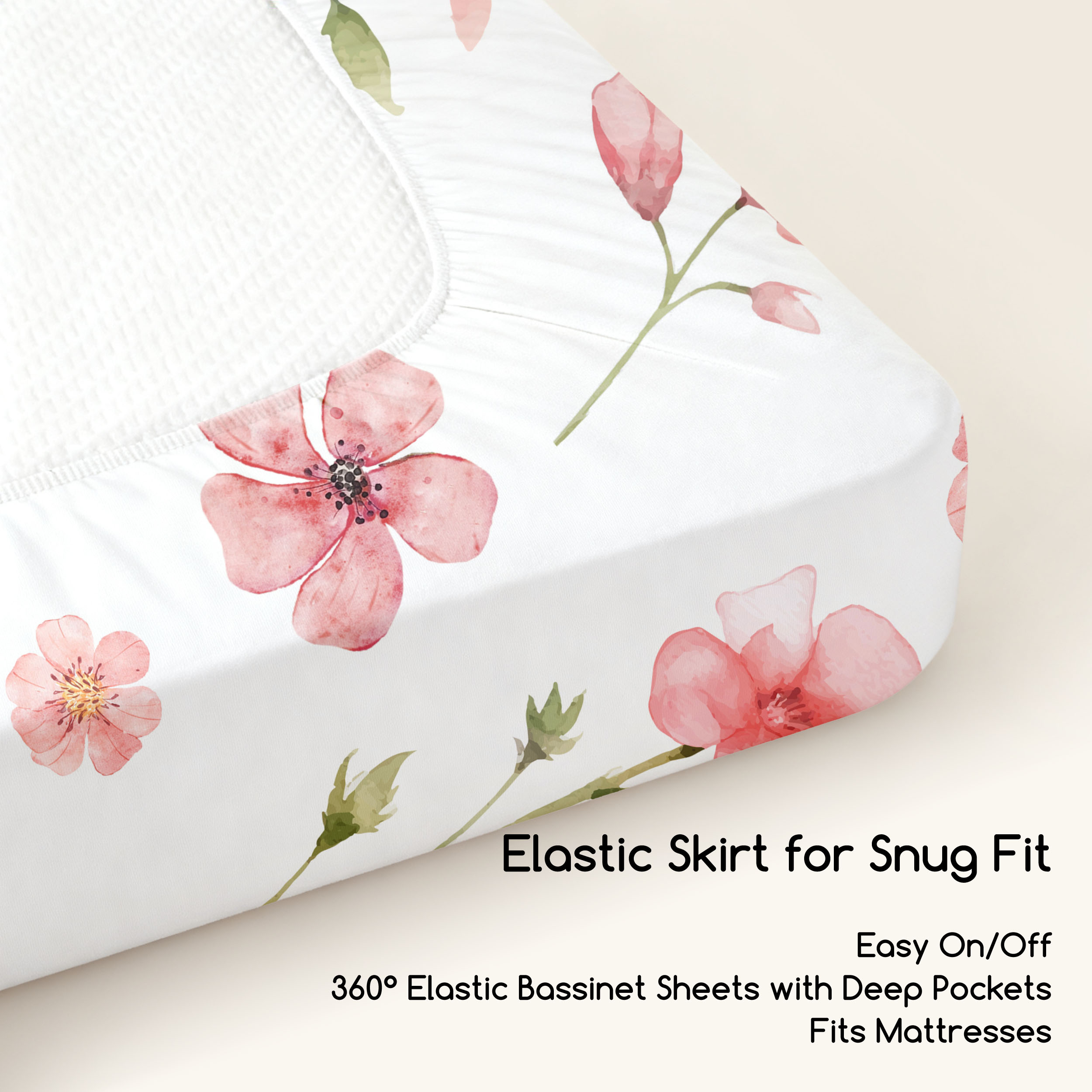 Flowering | Bassinet Sheets 3-Pack | 33*20''