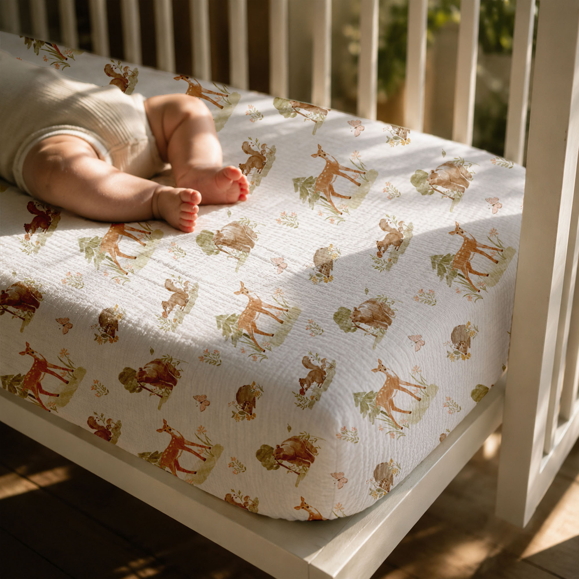 Blue Dino Grove | Muslin Crib Sheets 2-Pack | 52''*28''