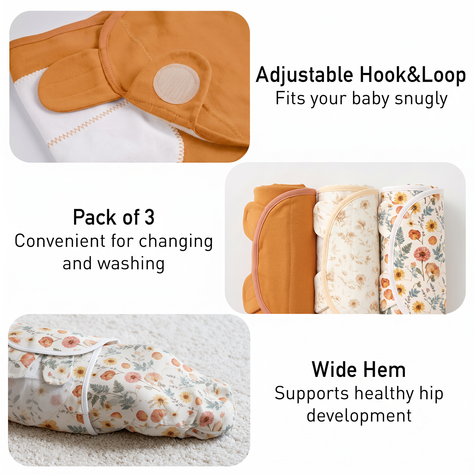 Amber Pressed Journal | Baby Swaddle 3 Pack | 0-3 Months