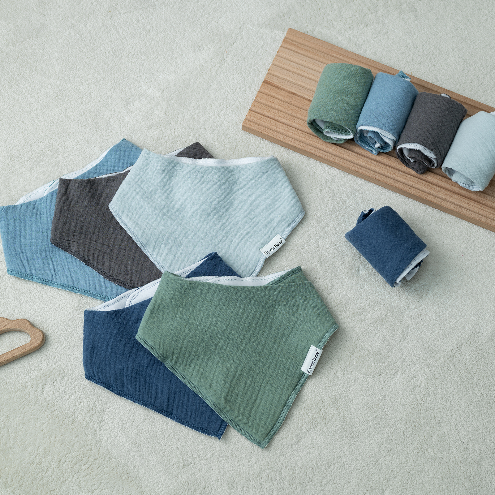 Forest | Soft & Absorbent Muslin Bandana Bibs 10 Pack