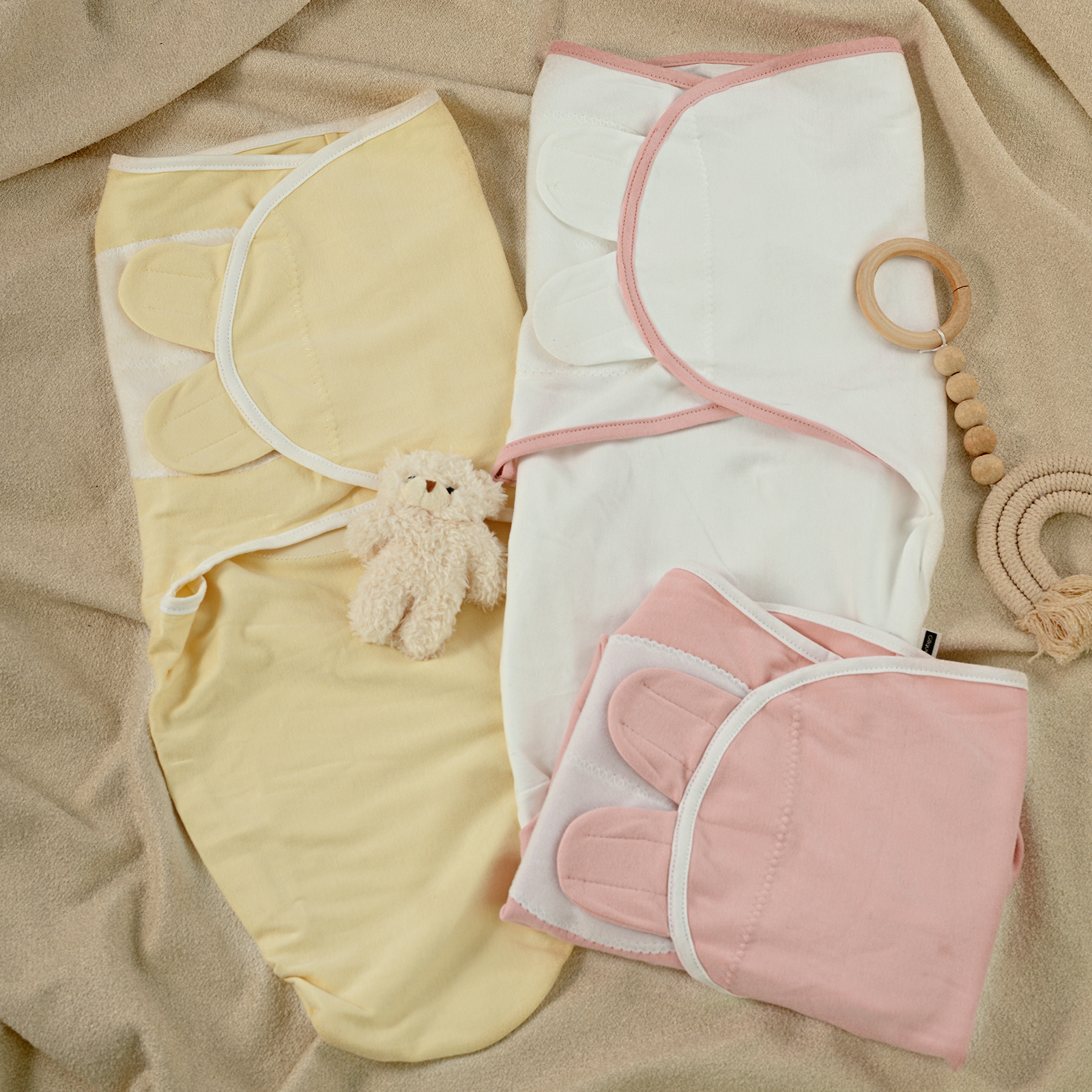 Peachy Pink | Gllquen Baby Swaddle 0-3 Months 3 Pack