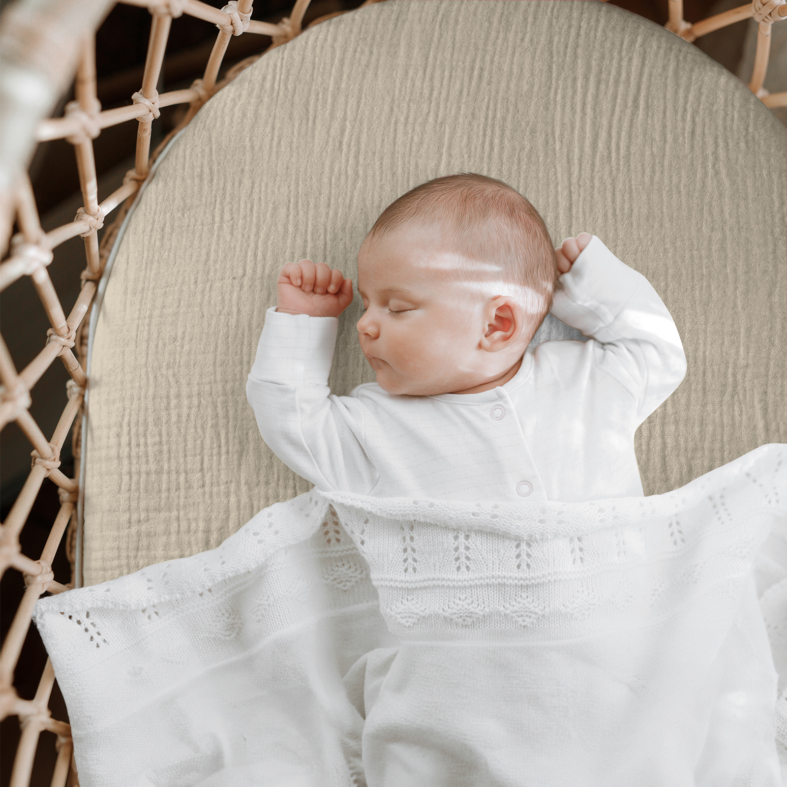 Bicolour Leaf  | Muslin Bassinet Sheets 2-Pack | 33''*17'' 100% Muslin Cotton