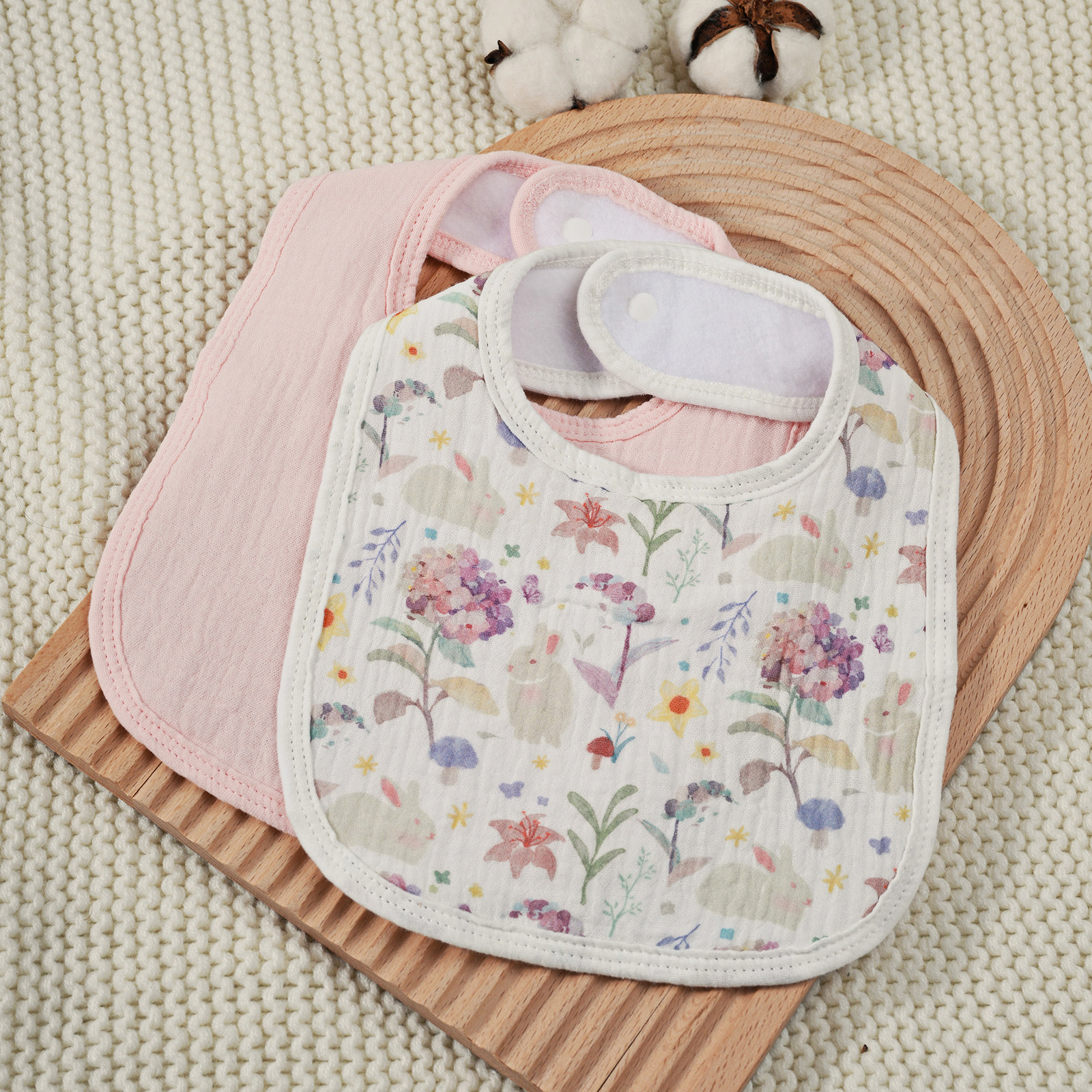 Blossom | baby muslin bibs 8 pack | 0-36 months