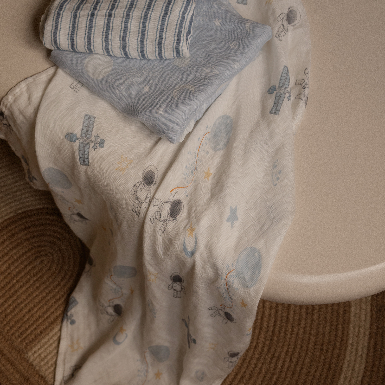 Muslin Swaddle Blankets 6-Pack, 27 X 27" - Astronaut