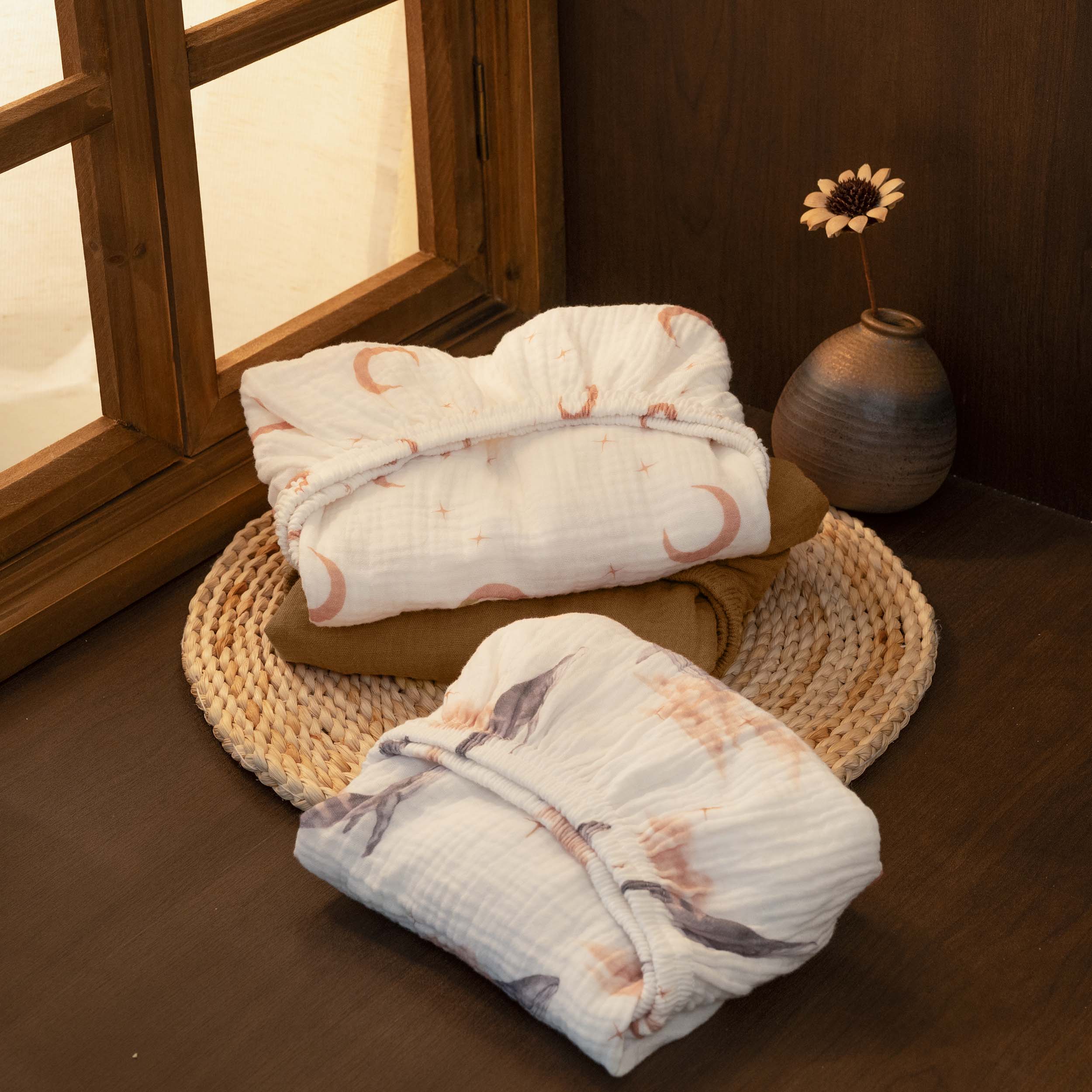 Nebula Drifter | Muslin Bassinet Sheets 3-Pack | 33''*17''