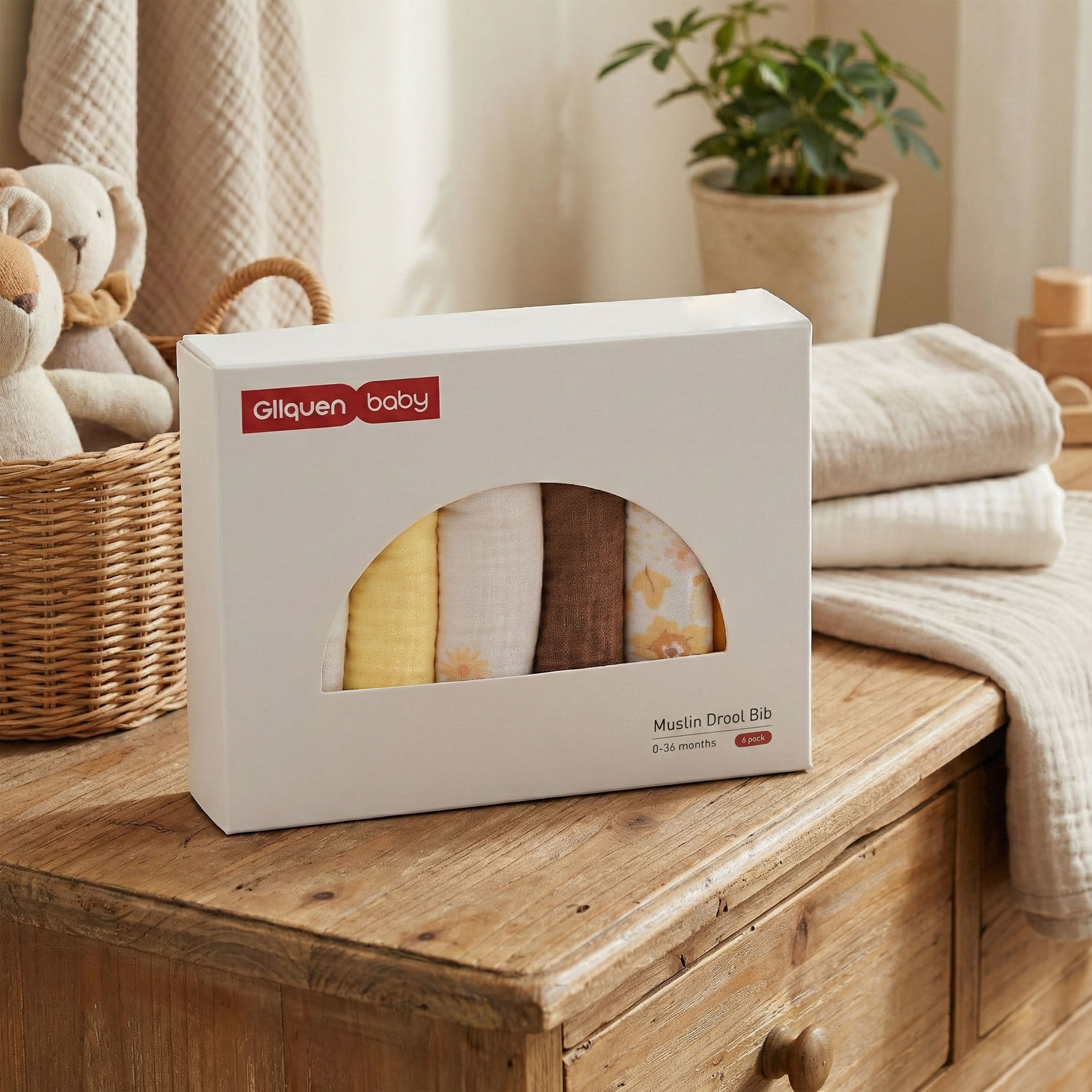 Sunny Bloom Garden | baby muslin bibs 6 pack | 0-36 months
