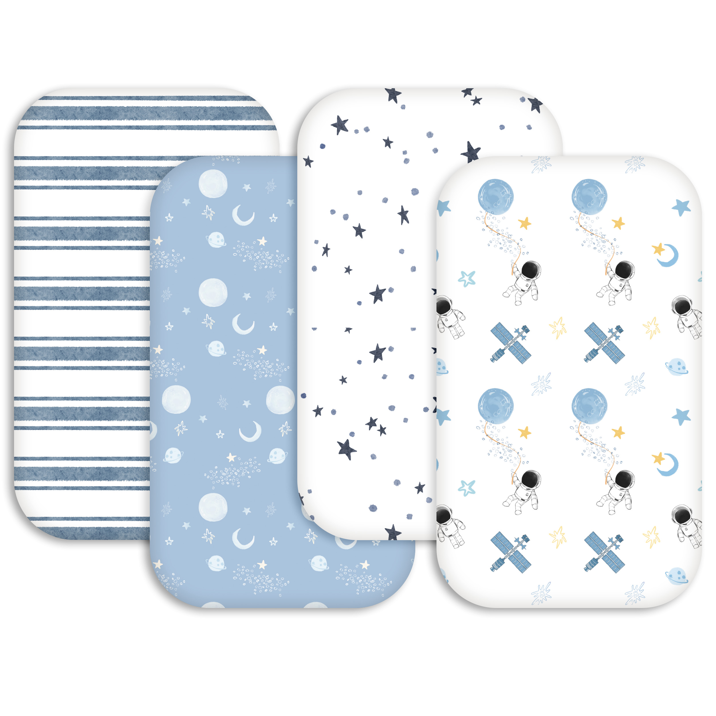Starry Space Voyage | Bassinet Sheets 4-Pack | 20*33''