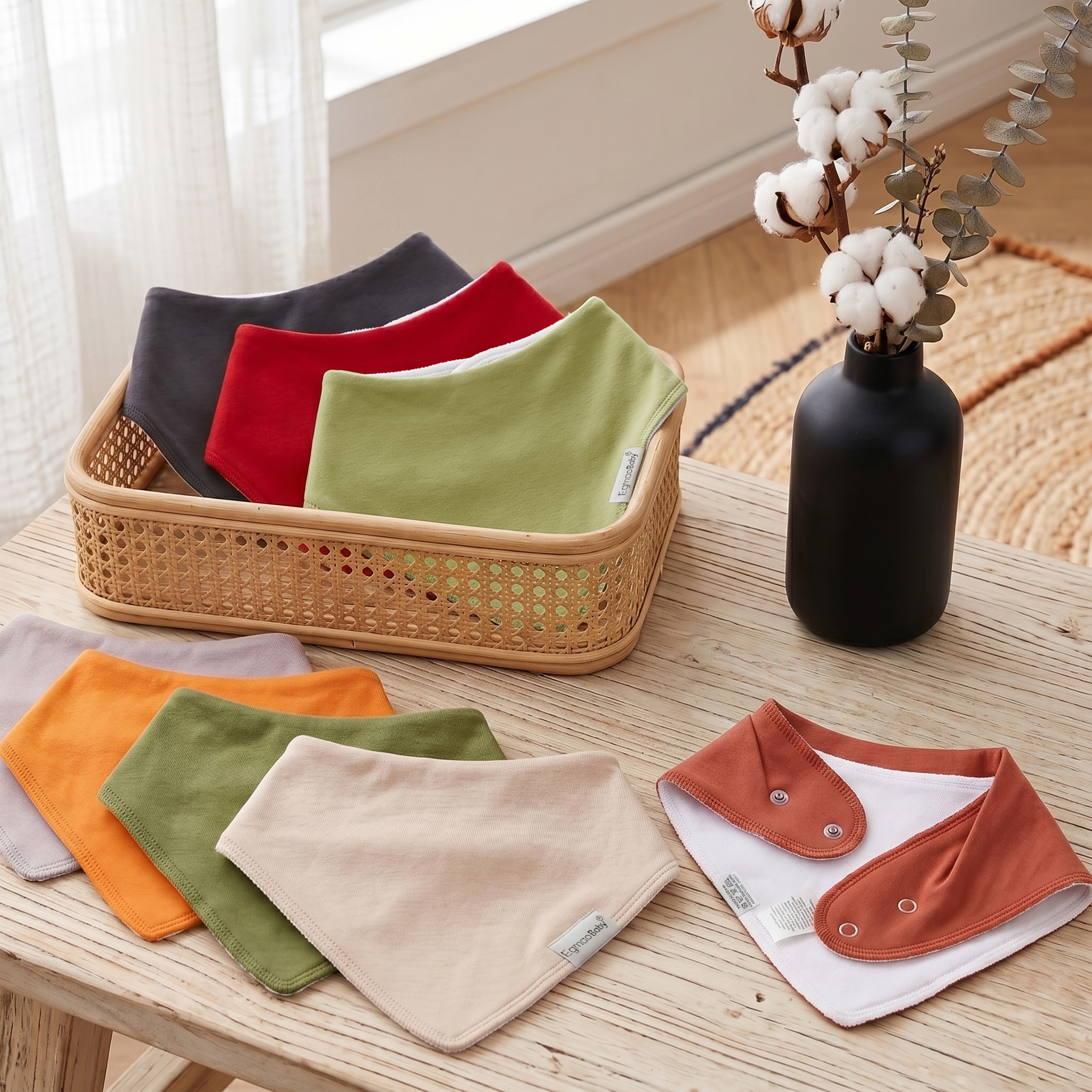 Super Absorbent Bandana Bibs 10 Pack - Warm Chroma Burst