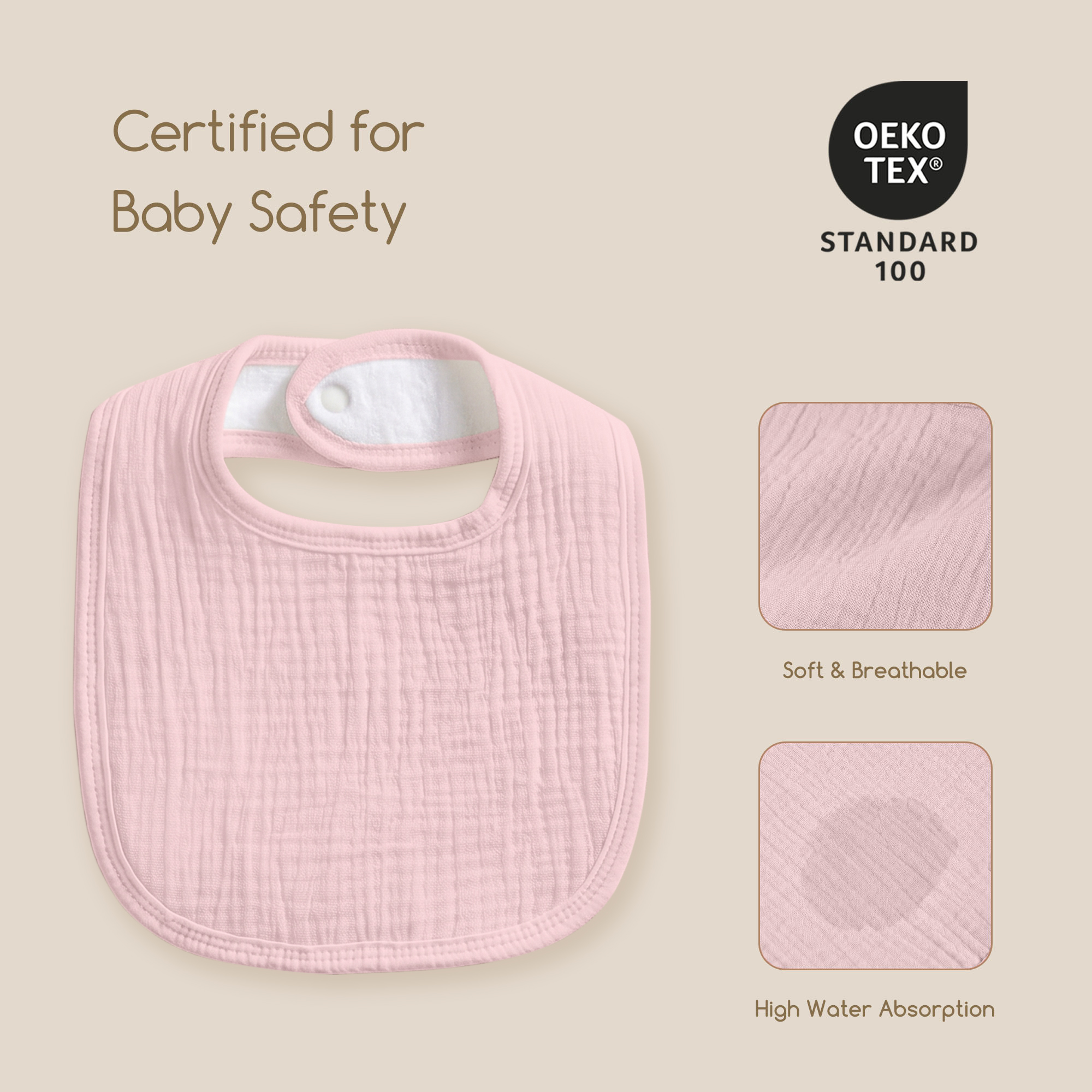 Misty Plum Palette | Baby Muslin Bibs 6 Pack | 0-36 Months