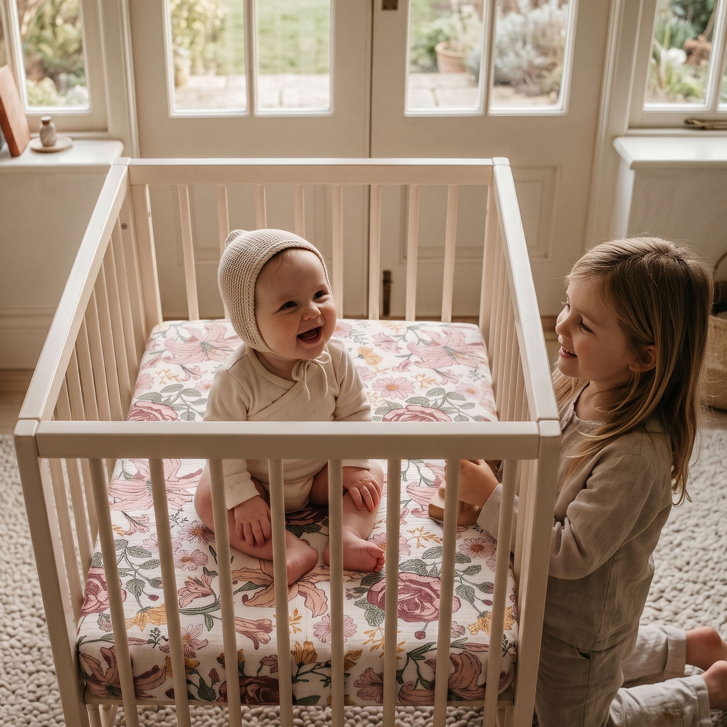 Vintage Rose Serenade | Muslin Bassinet Sheet 3-Pack | 33''*20''