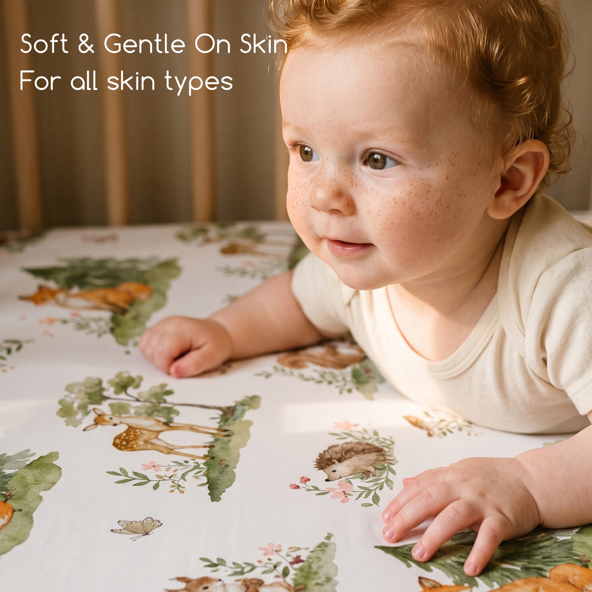 Green Forest Fox | Soft Microfiber Baby Crib Sheets 3 Pack