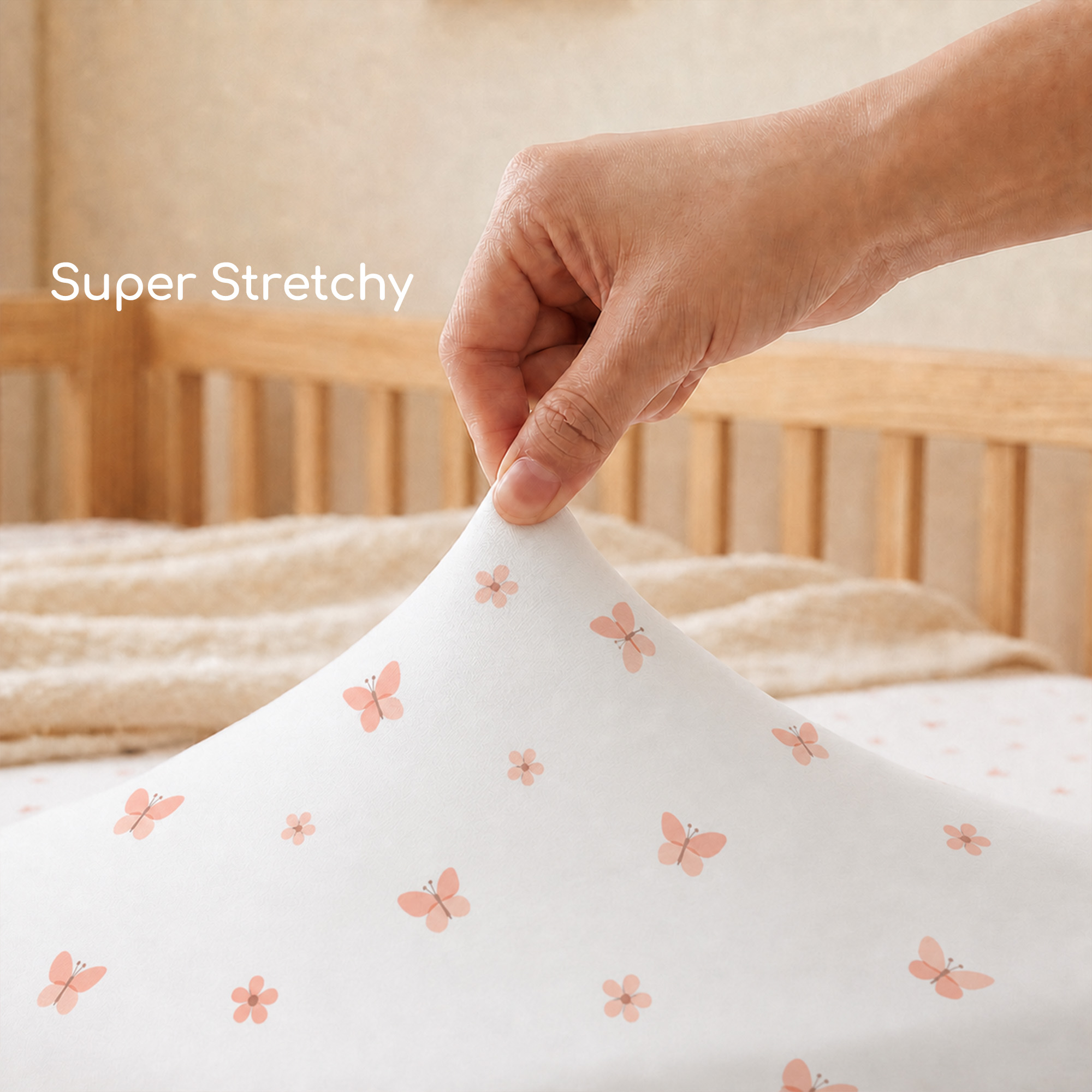 Sweet Blush Butterfly | Soft Microfiber Baby Crib Sheets 3 Pack