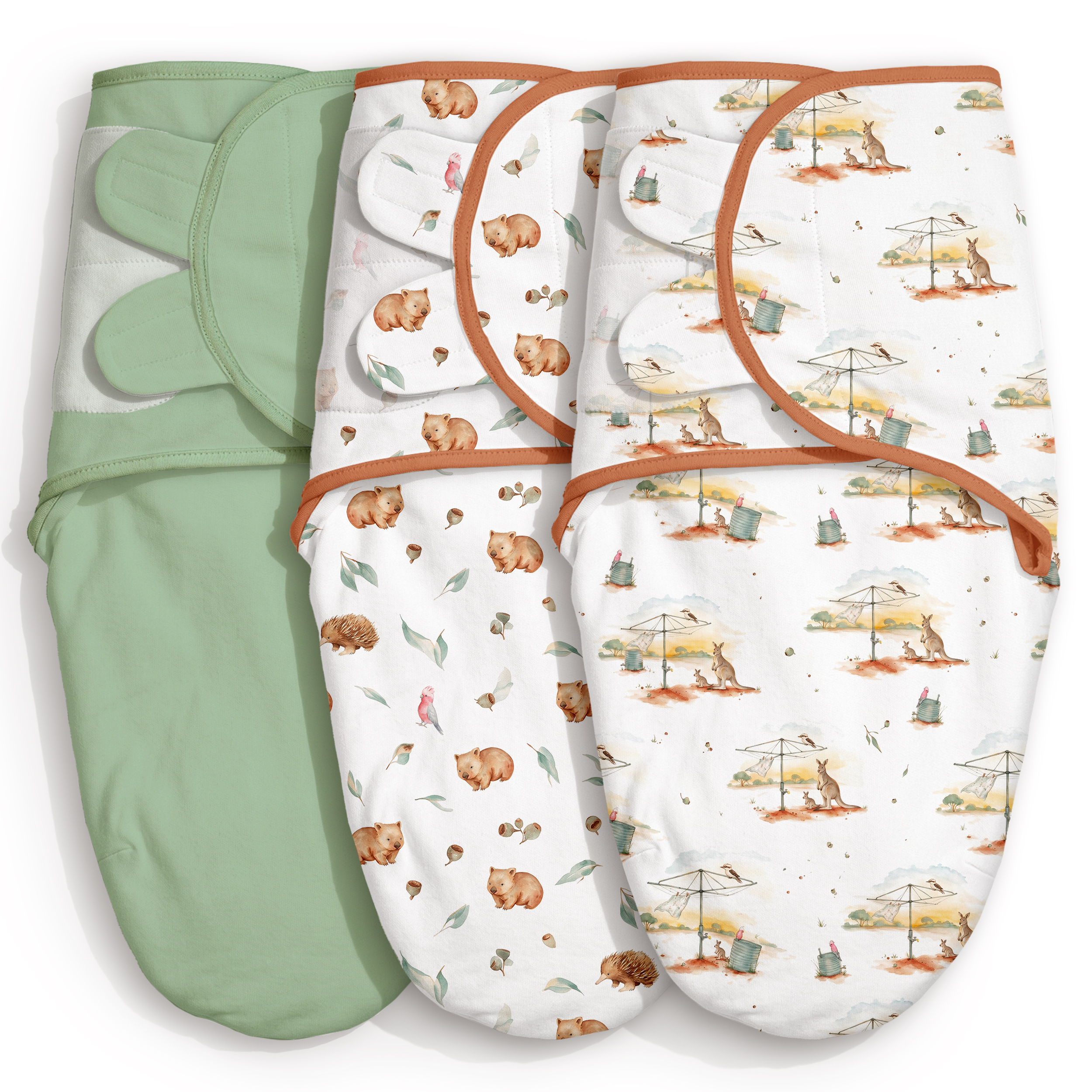 Sage Roo Paddock | Baby Swaddle 3 Pack | 0-3 Months