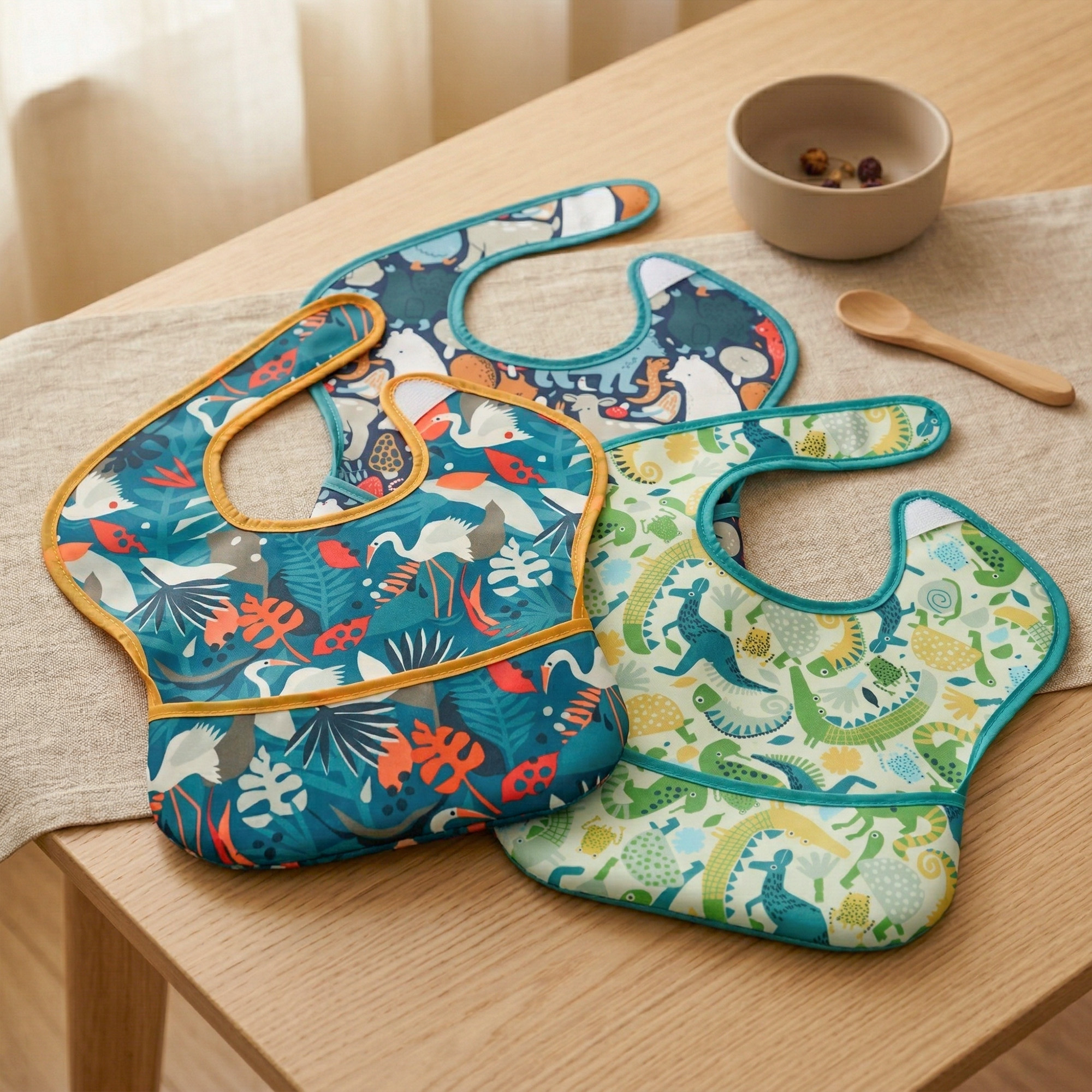 Nature Magic | Gllquen baby Waterproof Bibs 3 Pack | 3-24 Months