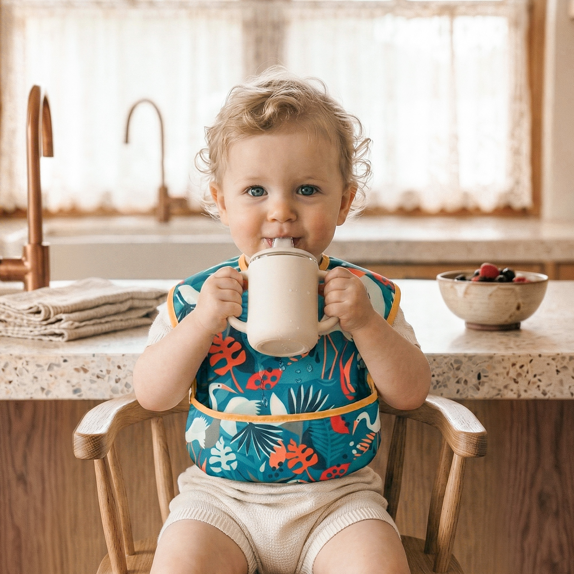 Nature Magic | Gllquen baby Waterproof Bibs 3 Pack | 3-24 Months