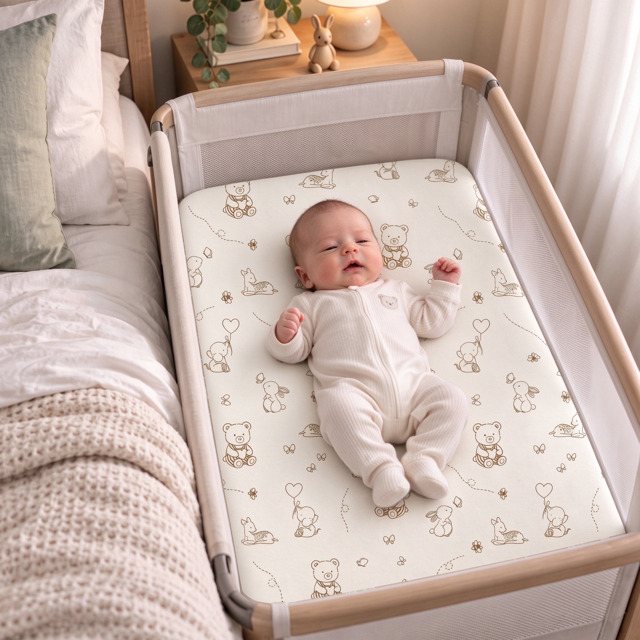 Sage Bear Dream | Bassinet Sheets 3-Pack | 33*20''