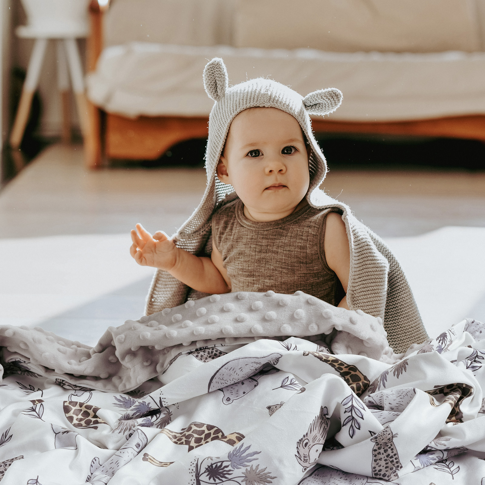 Lion | Gllquen baby Fleece Plush Dot Blanket | 30''*40''