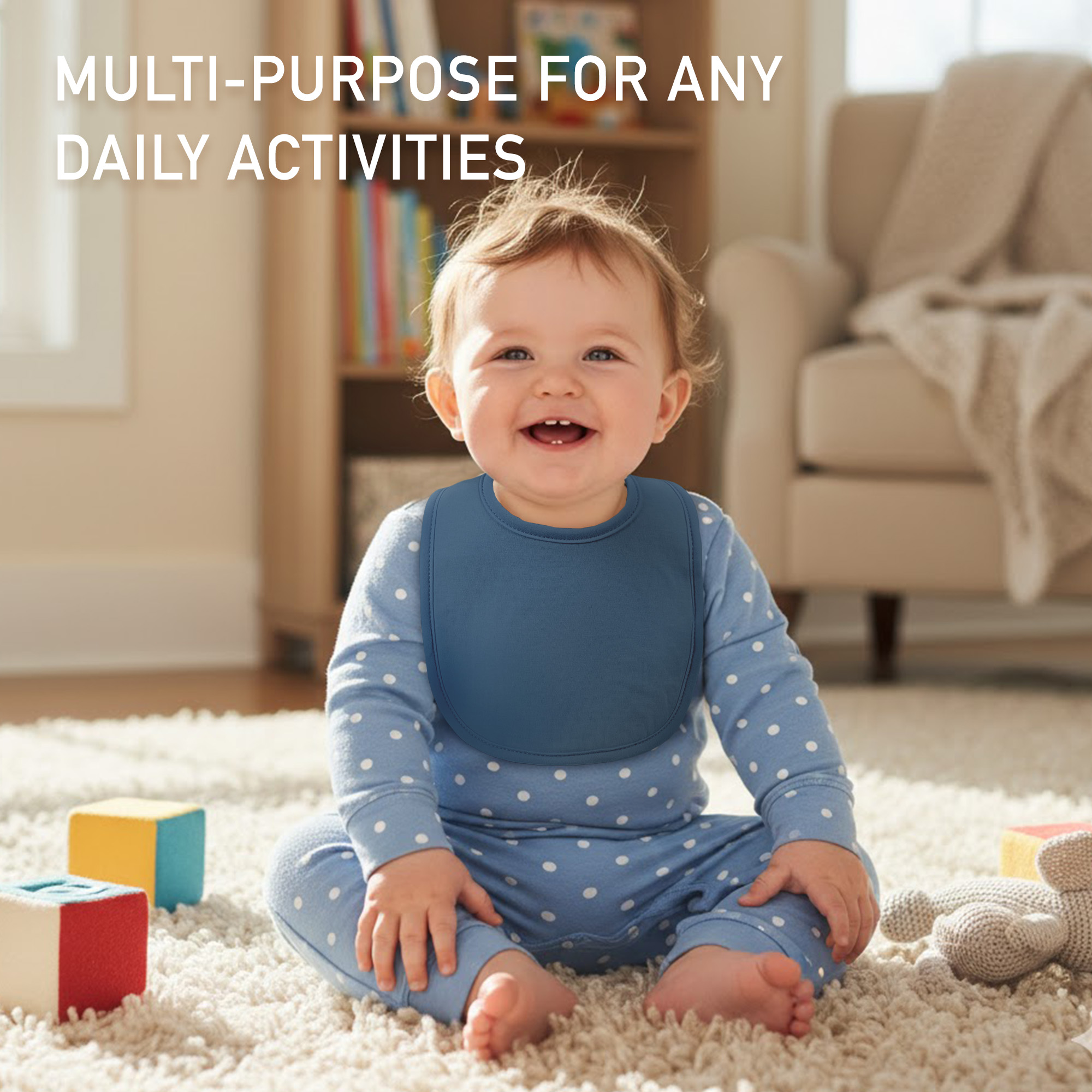 Vivid Solids | Organic Cotton Bandana Bibs 10 Pack | 0-36 Months