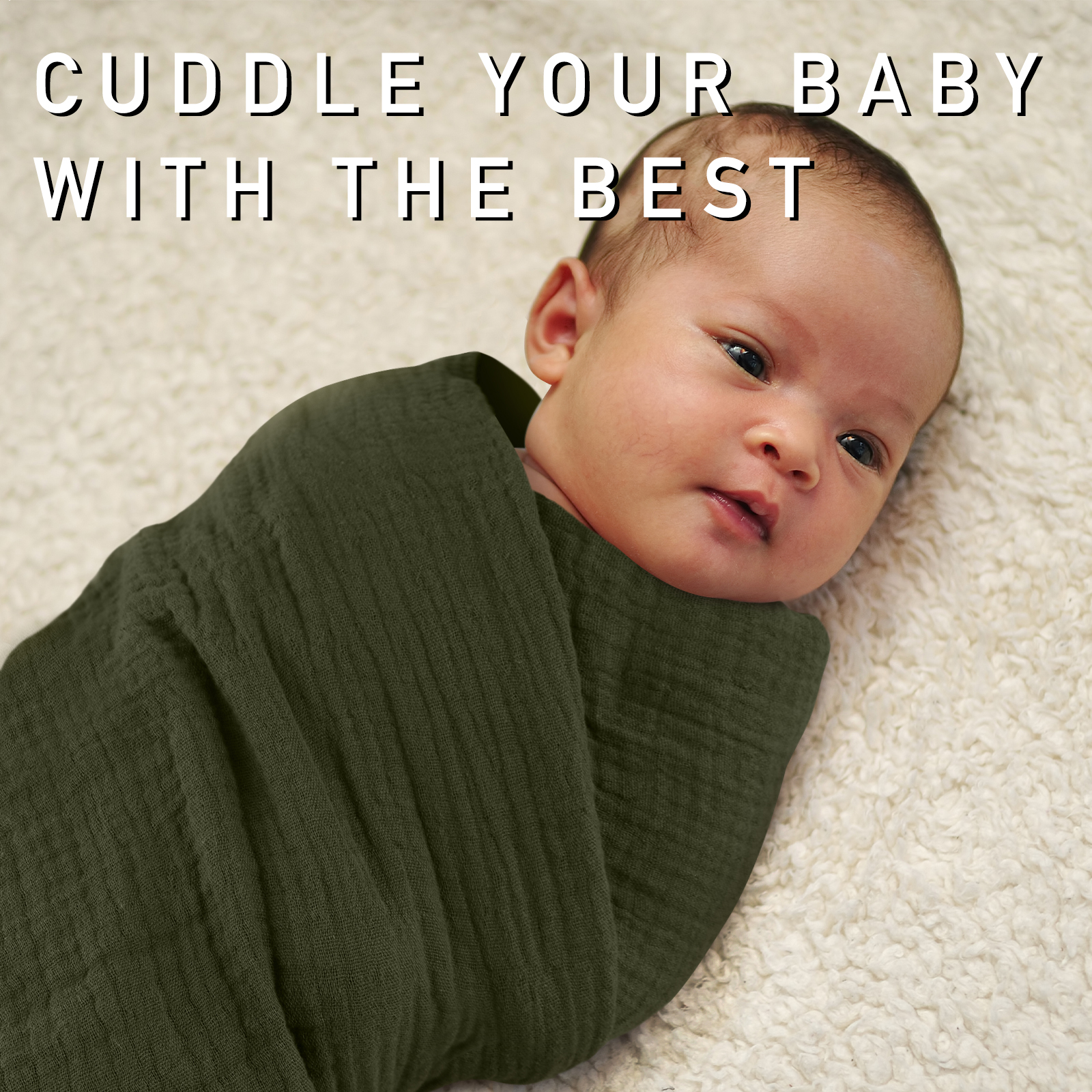 Muslin Swaddle Blankets 4-Pack, 38"x40" - Fern