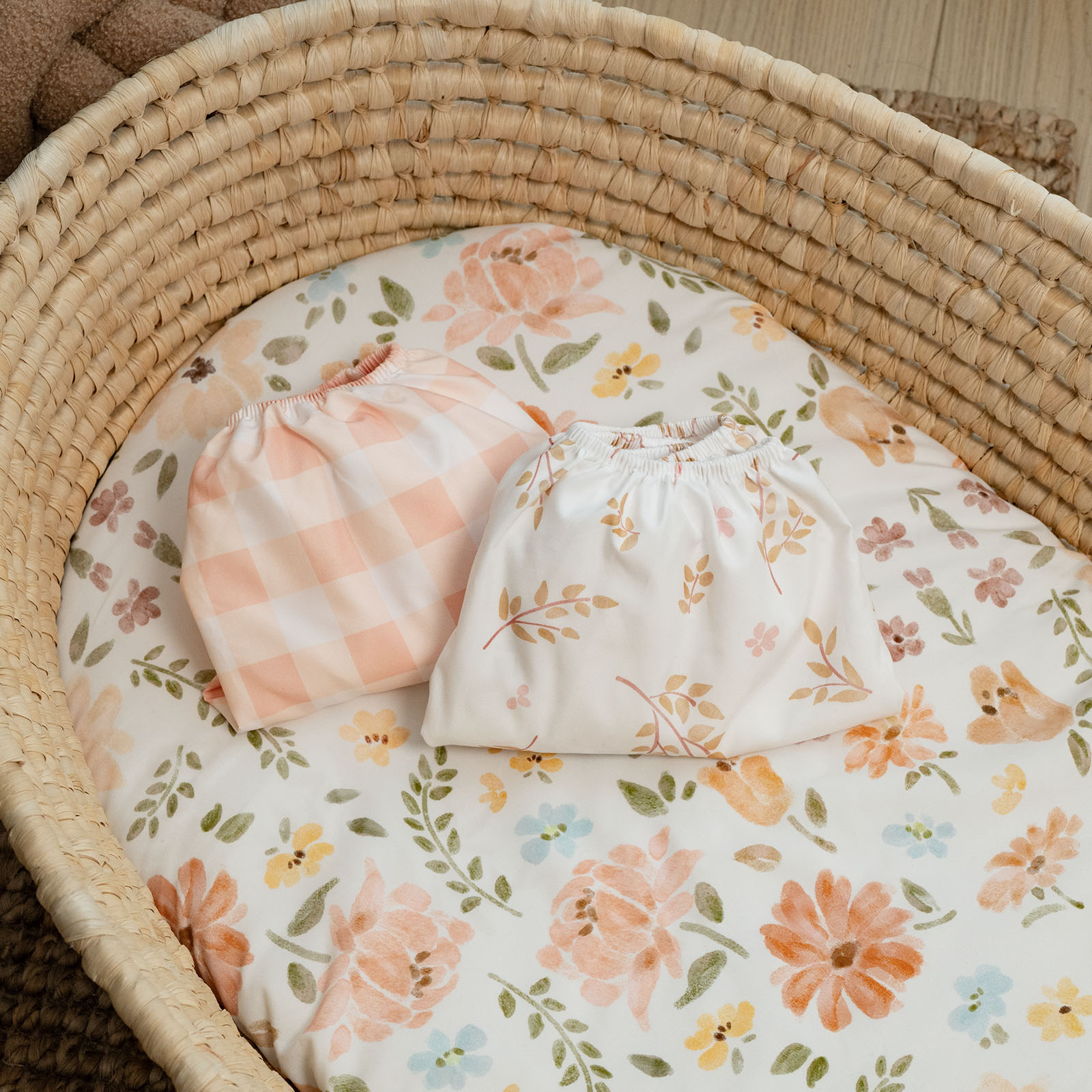 Pastoral Whispers | Soft Microfiber Fitted Change Pad Cover & Bassinet Sheets 4 Pack | 16''*32''