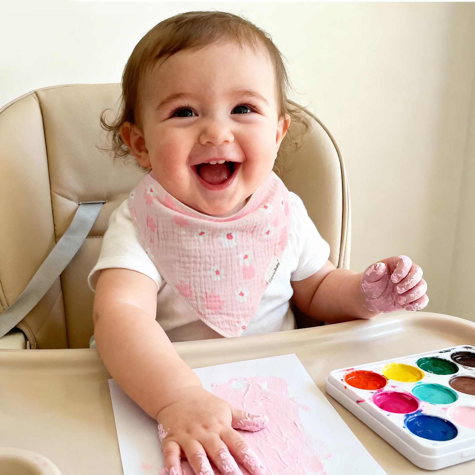 Dreamy Amusement | Soft & Absorbent Muslin Bandana Bibs 10 Pack