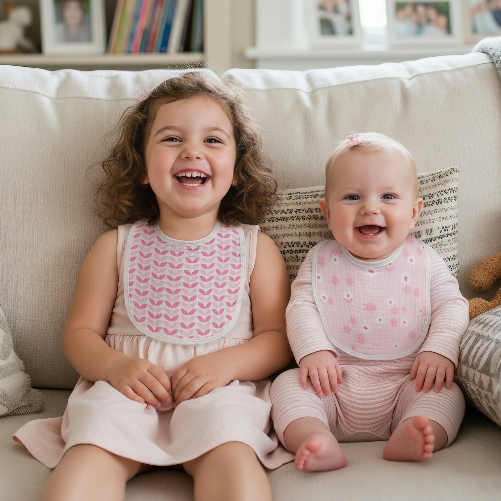 Rosie Rainbow | baby muslin bibs 6 pack | 0-36 months