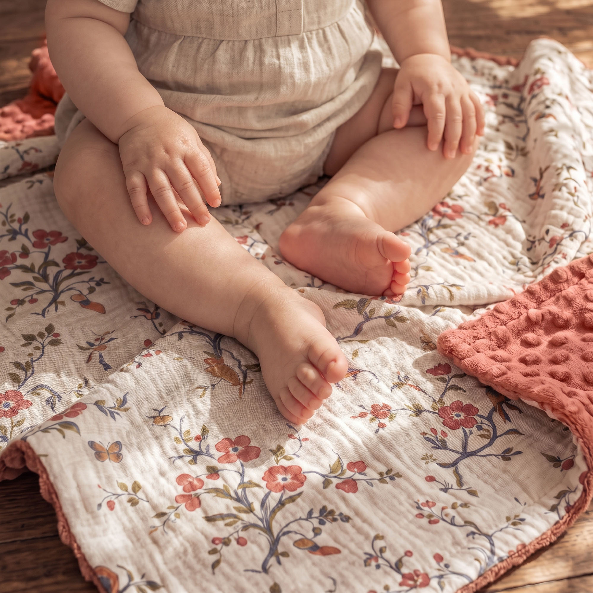 Mémé's Vintage Tablecloth | Muslin and Fleece Plush Dot Blanket | 30''*40''